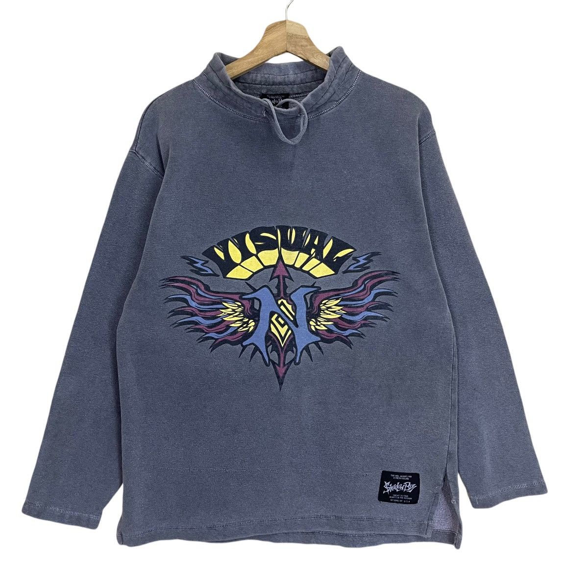 Japanese Brand Vintage 90s ShadowBoys Big Logo Turtleneck Sweatshirt Size US M / EU 48-50 / 2 - 1 Thumbnail