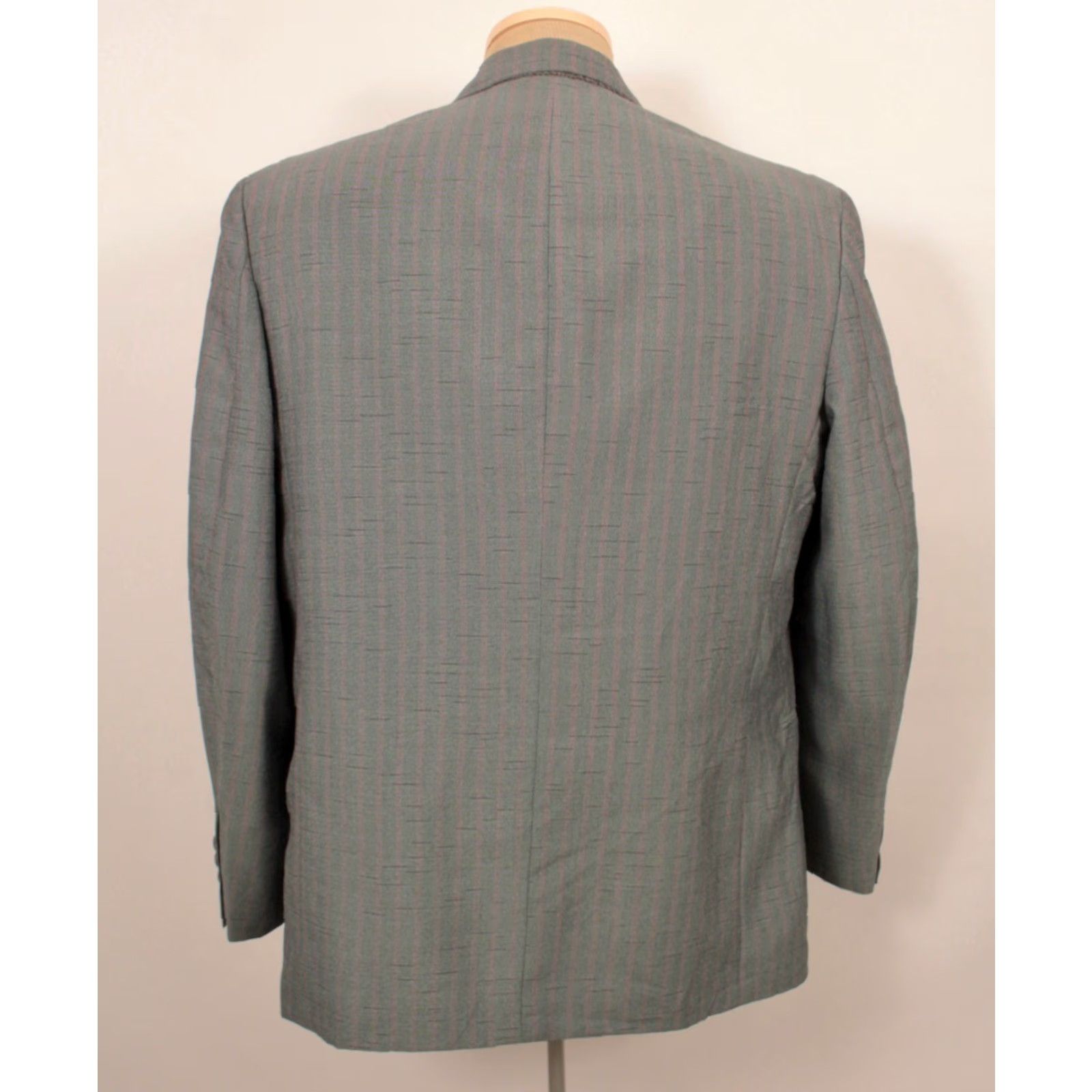 Doublet VINTAGE 80s Suit Mens Blue Pinstripe Double Breasted 2 PC Sz Large 42 R 1980s Gino Cappeli Size 42R - 4 Thumbnail