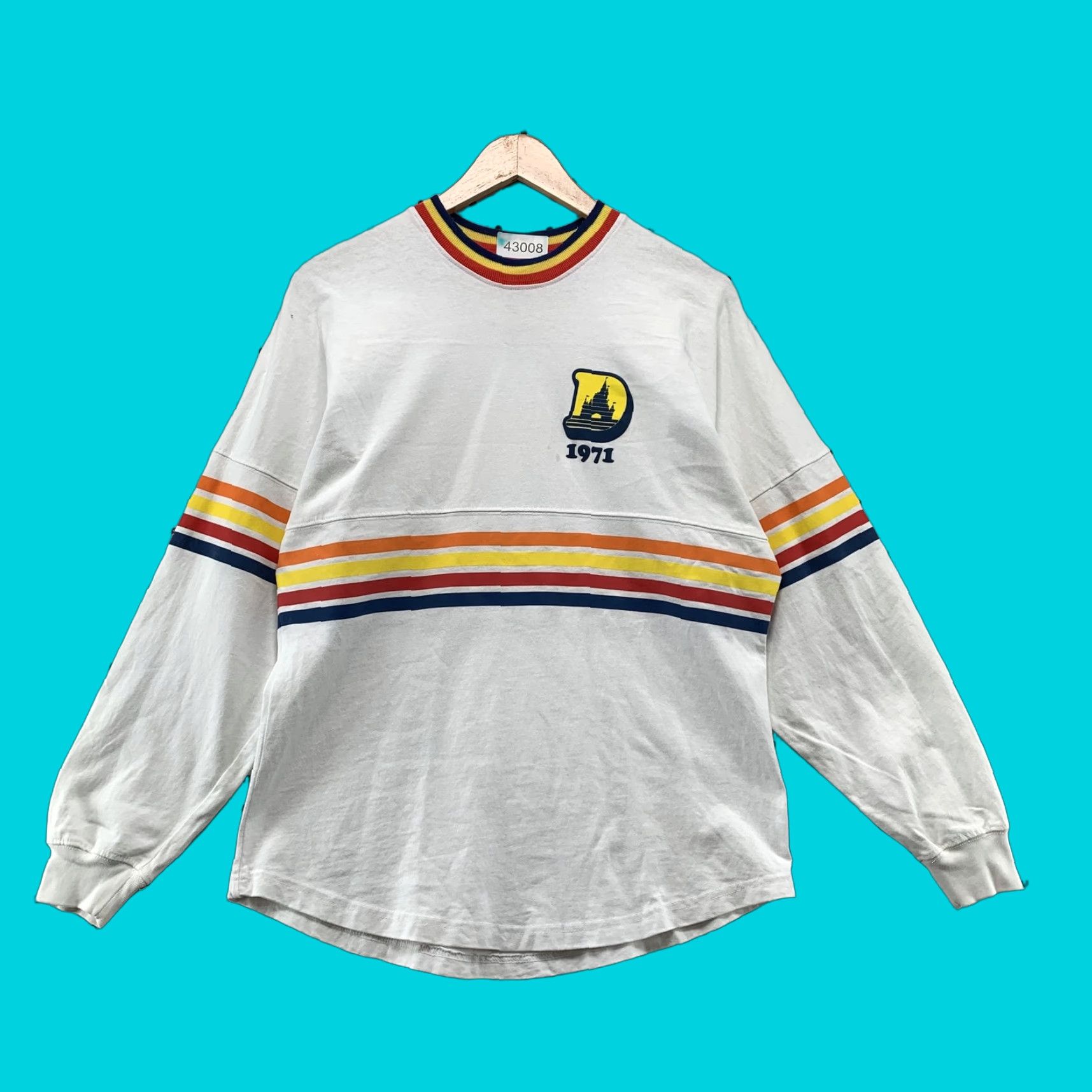 Disney Disney Spirit Jersey Shirt Men XS White Yellow Crew Neck Long Sleeve Graphic Print | Disney T-Shirt | Men’s XS White Yellow Spirit Jersey Size US XS / EU 42 / 0 - 1 Thumbnail