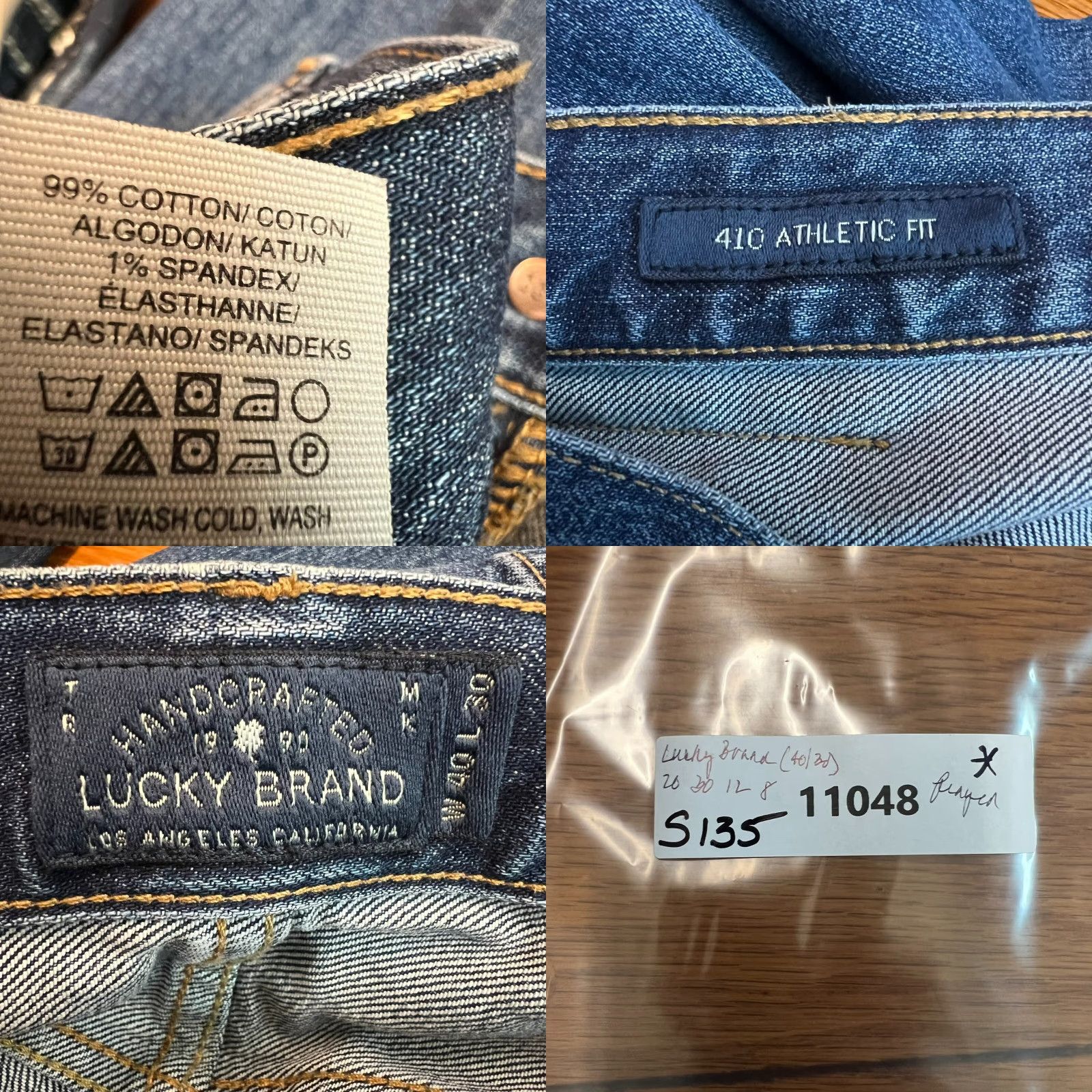 Lucky Brand Lucky Brand 410 Jeans Mens Slim Straight 40 Blue 90s Logo USA 5-Pocket Denim Regular Fit High Rise Straight Leg 30in Inseam Size US 40 / EU 56 - 9 Thumbnail