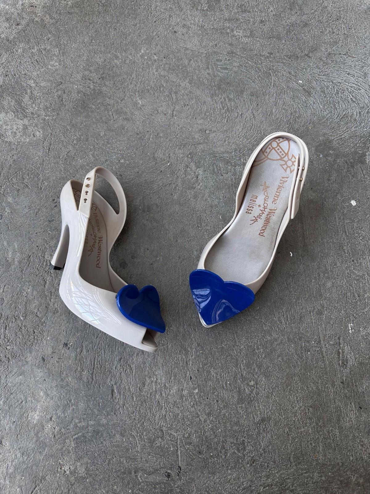 Vivienne Westwood Melissa with Blue Heart, Open Toe Heel 38