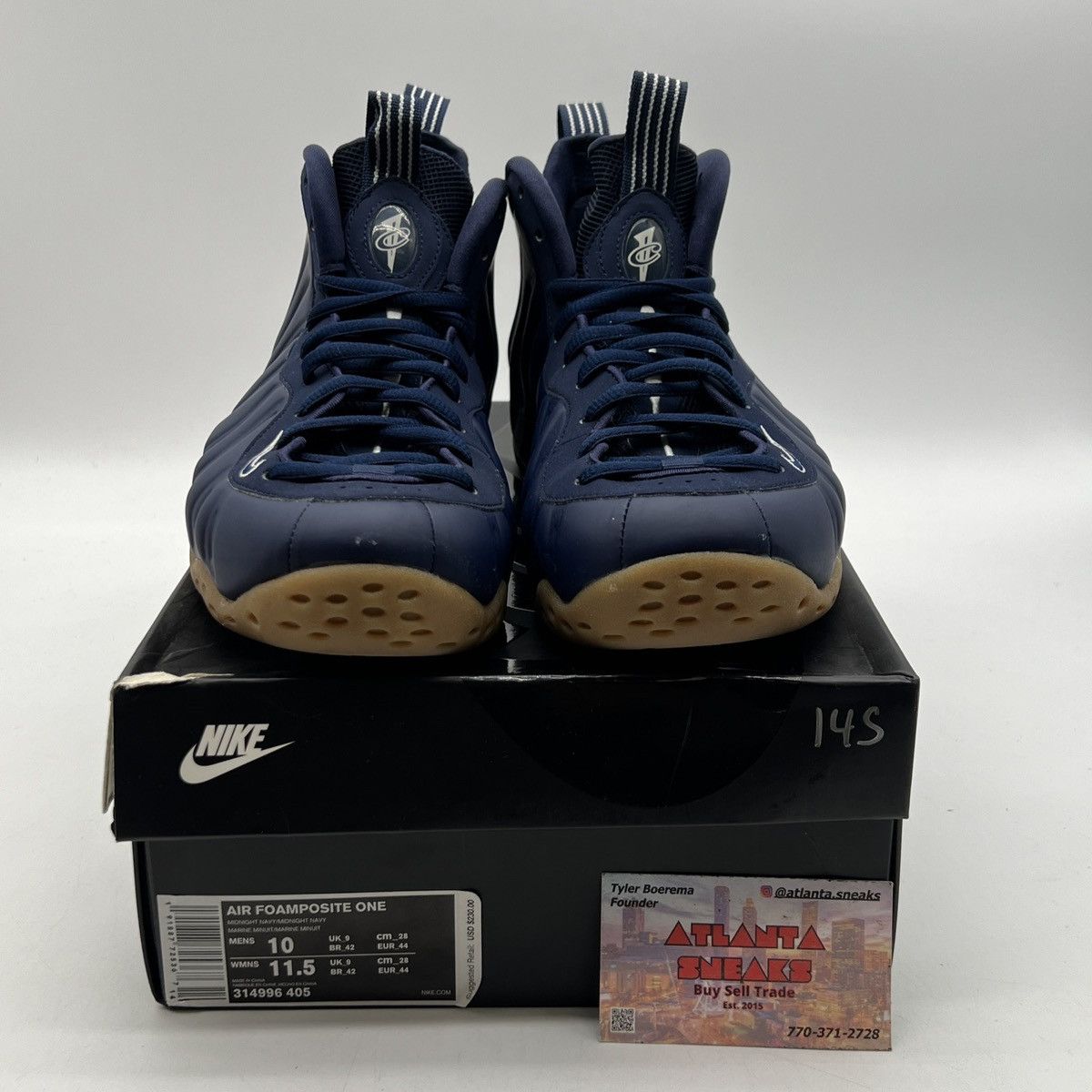 Nike Air Foamposite one midnight navy Size US 10 / EU 43 - 2 Thumbnail