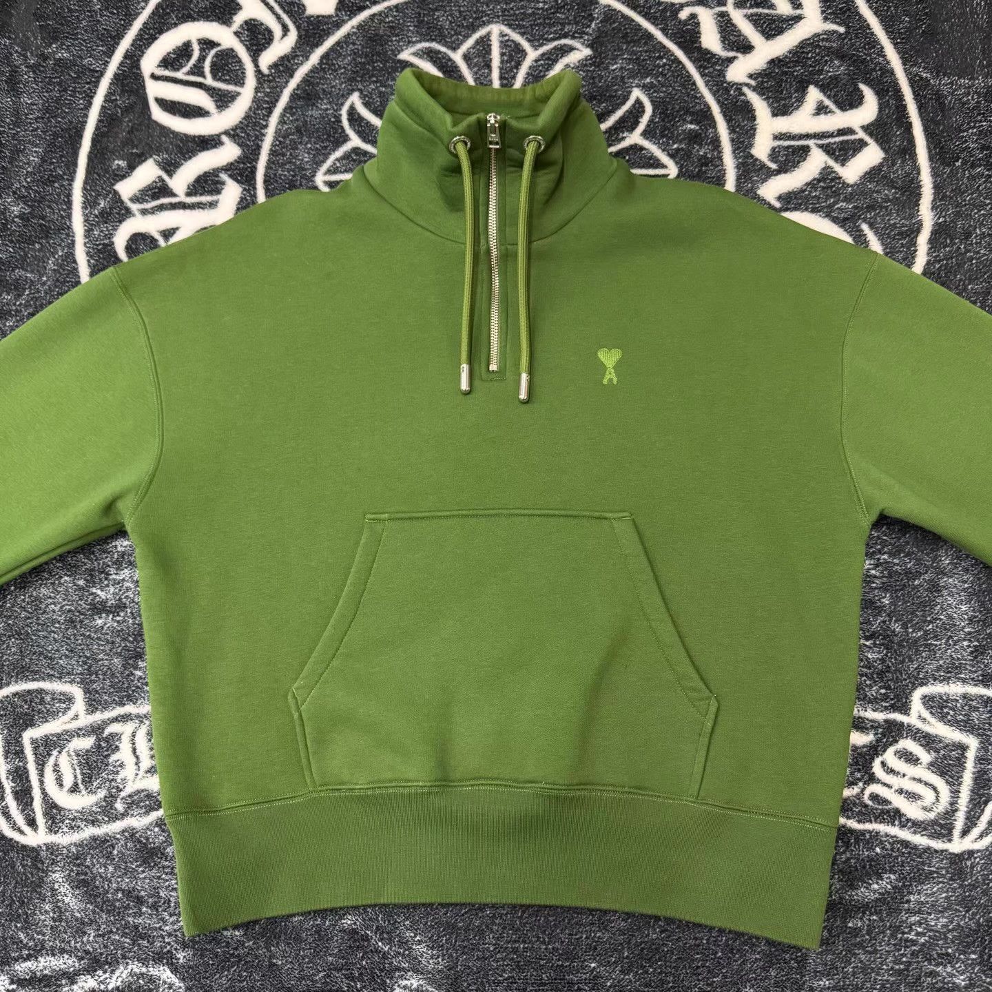 AMI AMI Green Half-Zip Sweatshirt Q10 Size US S / EU 44-46 / 1 - 1 Thumbnail