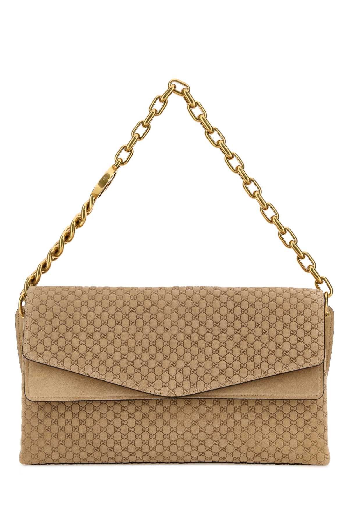 Gucci Beige Suede Large Shoulder Bag Size ONE SIZE - 1 Thumbnail