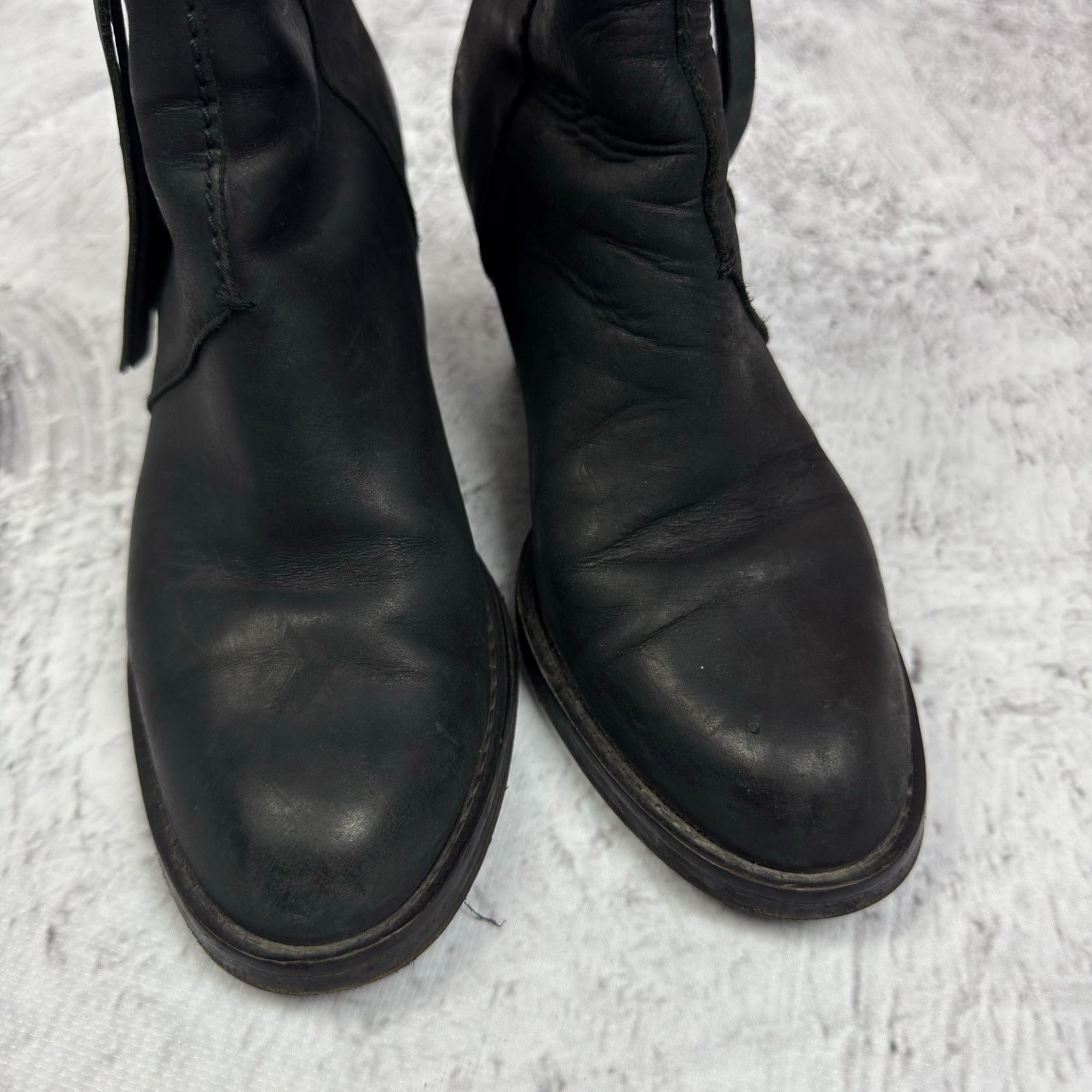 Acne Studios Acne Piston Womens Black Leather Side Zip Block Heel Boot 36 Size US 6 / IT 36 - 4 Thumbnail