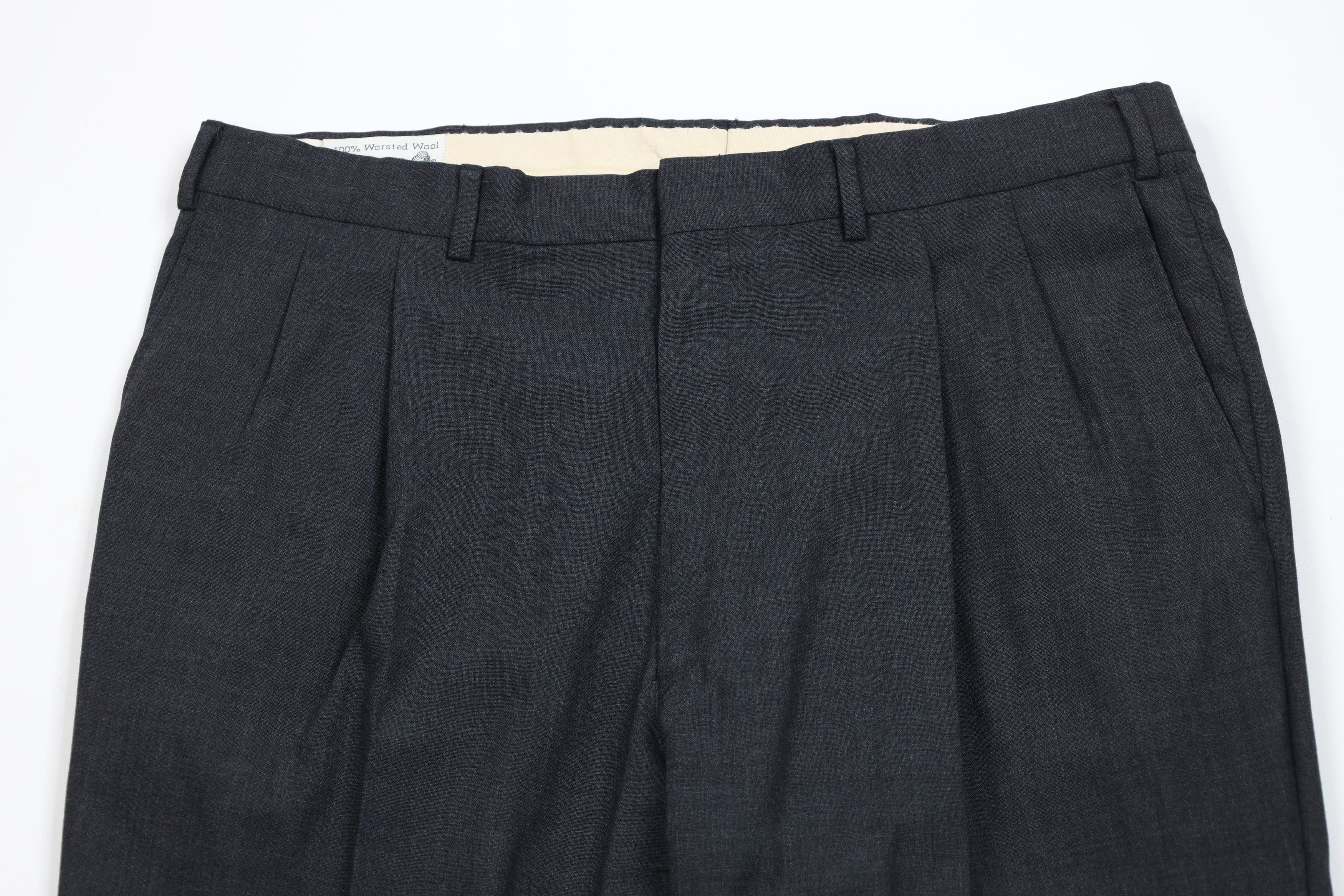 Vintage Vintage 70s Streetwear Knit Pleated Wide Leg Chino Pants USA Size US 38 / EU 54 - 2 Thumbnail