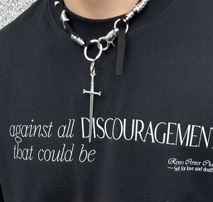 Japanese Brand × Jewelry Retro punk gothic huge sword leather cord necklace y2k Size ONE SIZE - 1 Thumbnail
