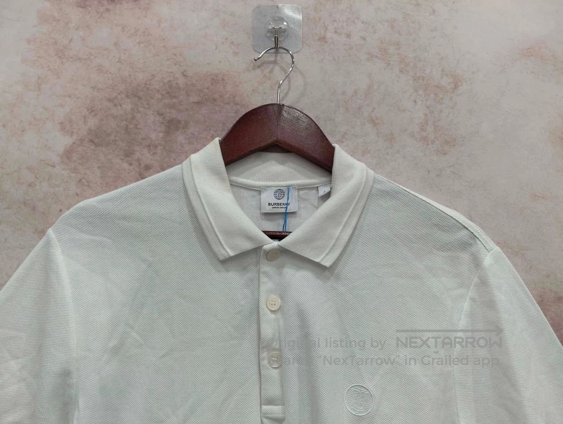 Burberry White Short Sleeve Polo Shirt Size L. Size US L / EU 52-54 / 3 - 3 Thumbnail