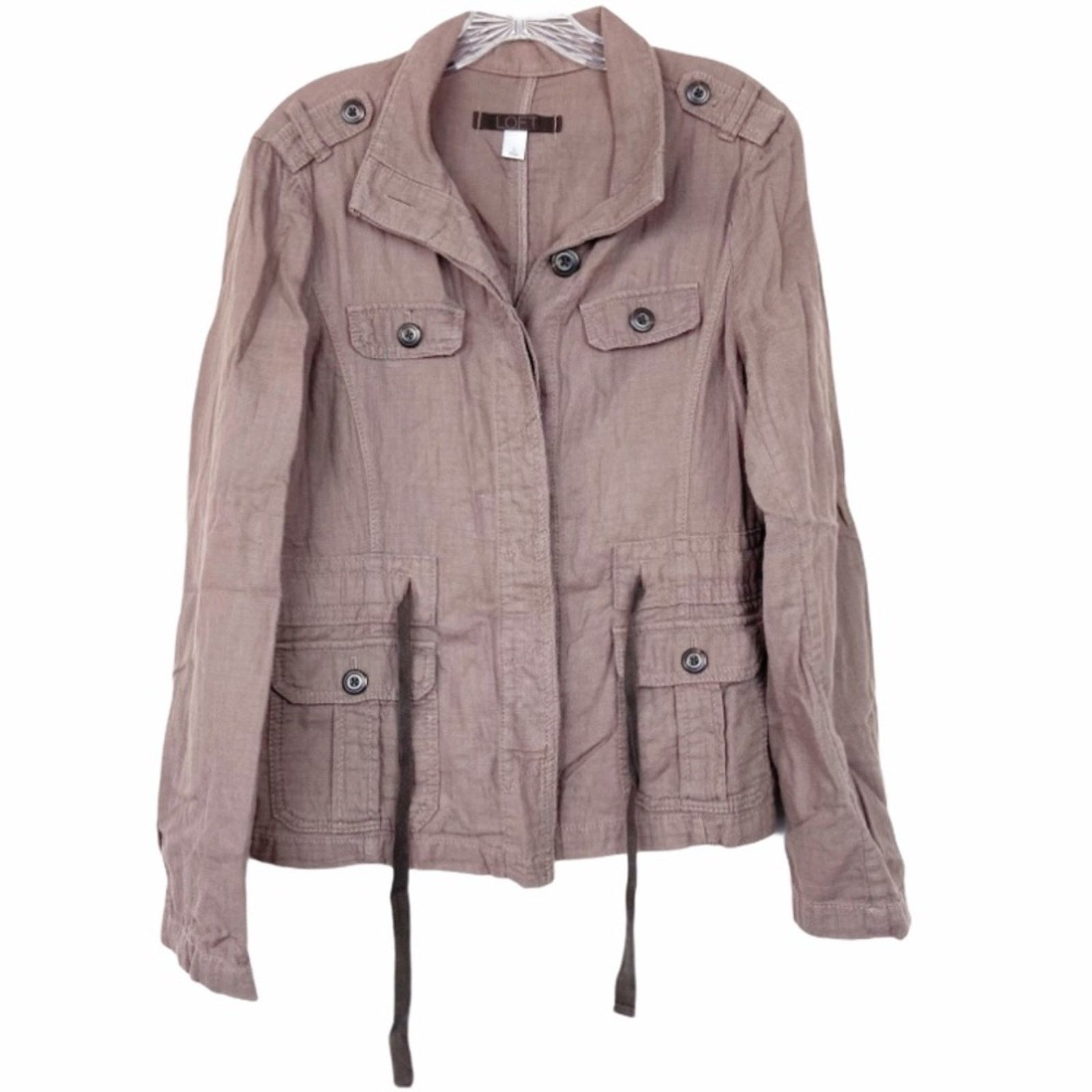 Loft LOFT Brown Button Down Tie Waist Jacket Sz S Size S / US 4 / IT 40 - 5 Thumbnail