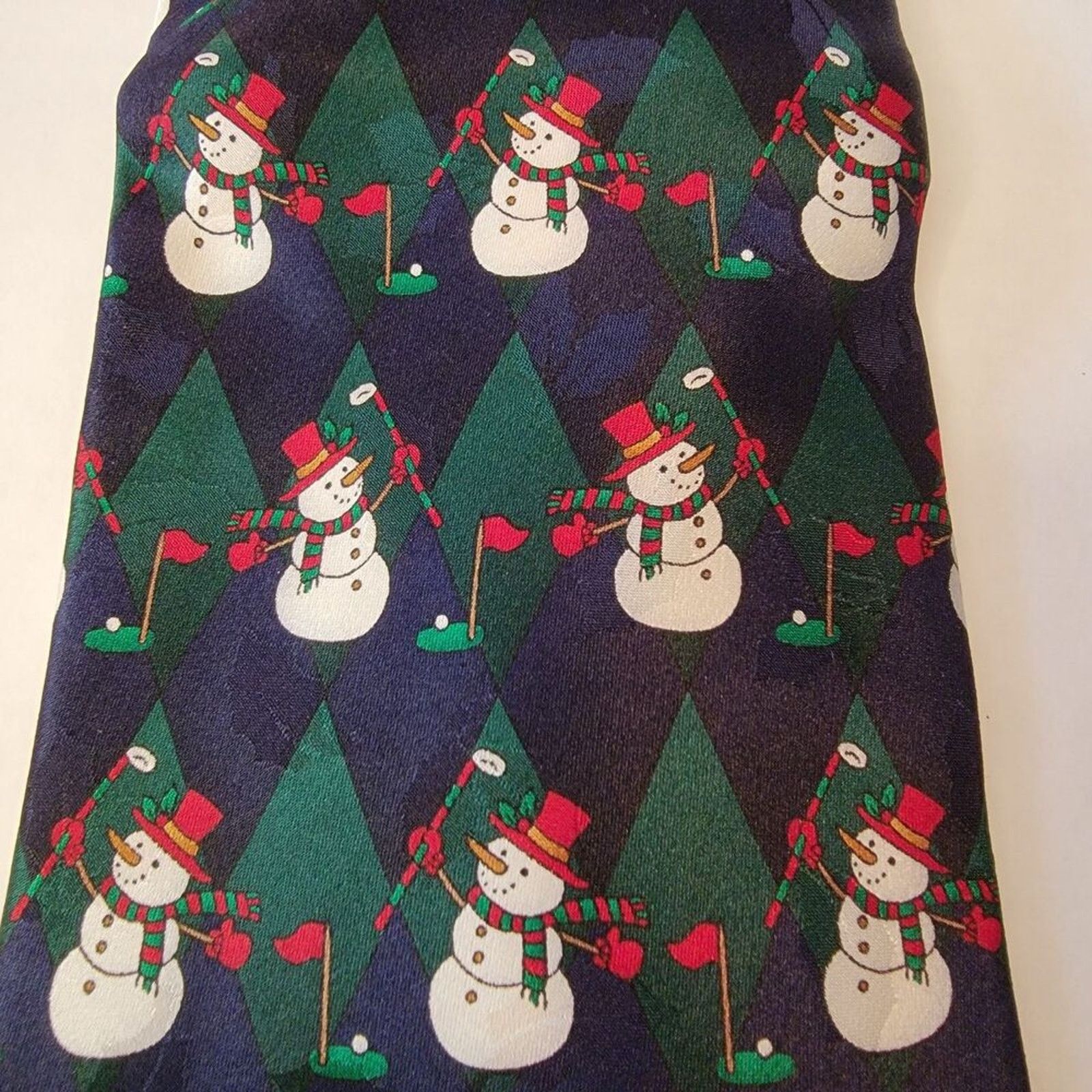 Other Hallmark Holiday Traditions Tie Golf Snowmen Blue All Silk Size ONE SIZE - 1 Thumbnail