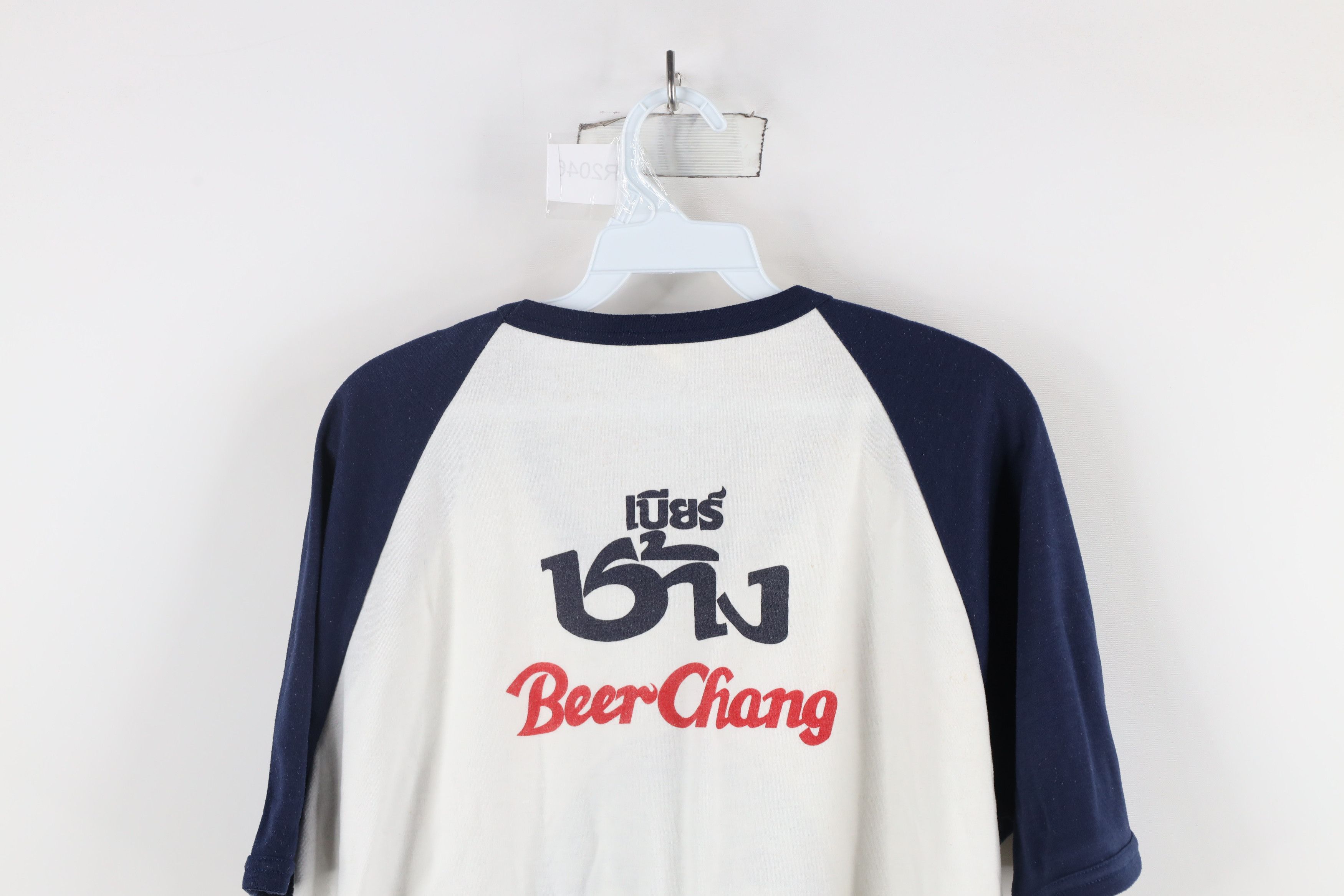 Vintage Vintage 90s Spell Out Thailand Chang Beer Raglan T-Shirt Size US XL / EU 56 / 4 - 17 Thumbnail
