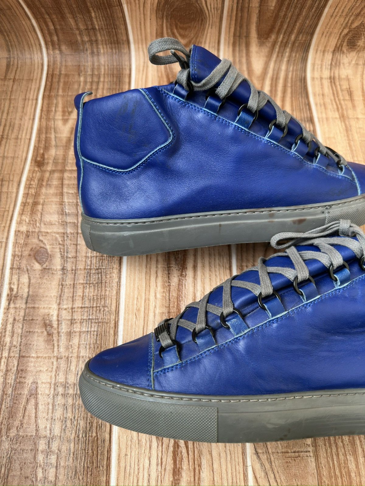 Balenciaga Balenciaga Arena Blue Leather Hightops Size US 7 / EU 40 - 14 Thumbnail