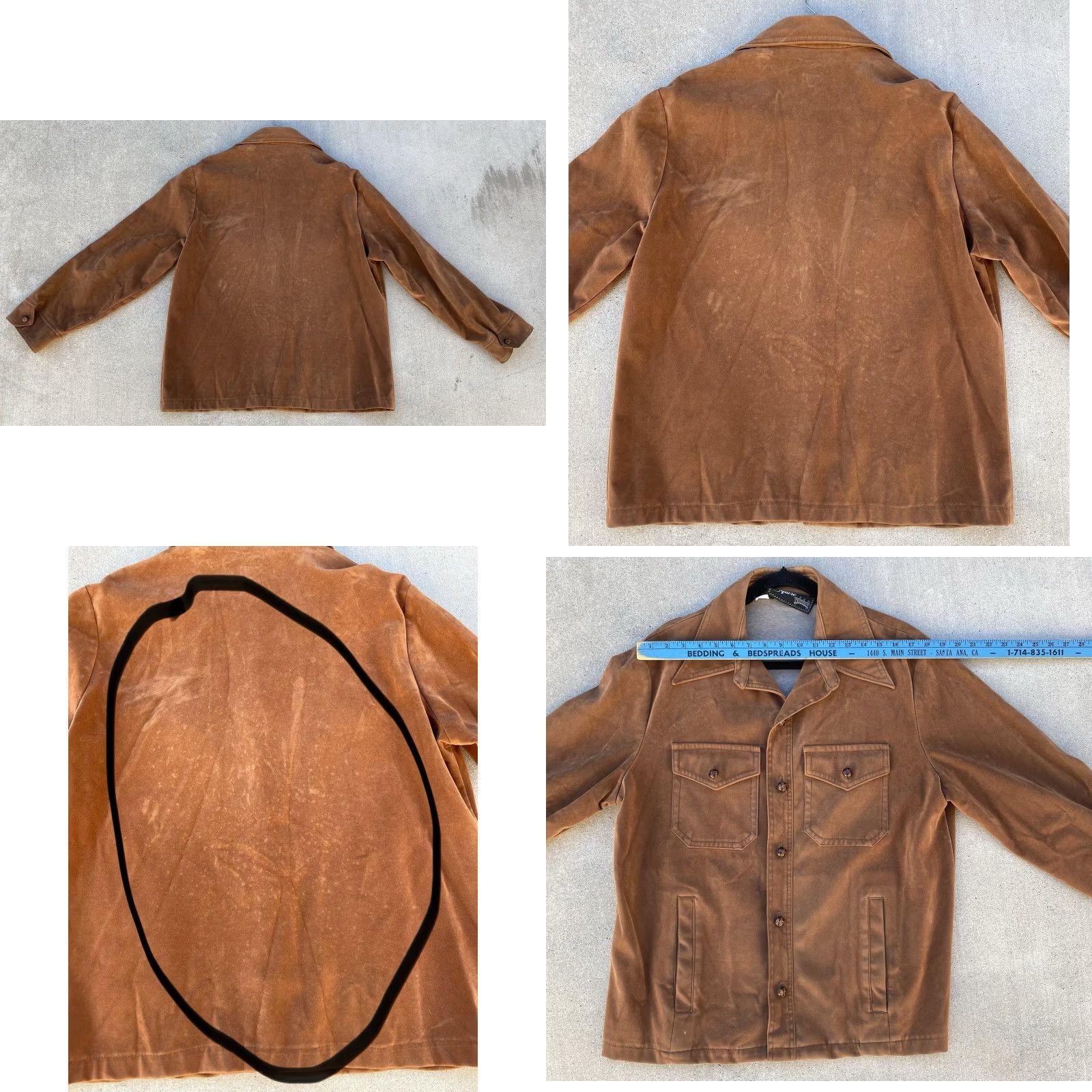 Vintage VINTAGE English Squier Jacket Shirt Shacket Western Cowboy Hippie Suede Look Brown XL Men Size US XL / EU 56 / 4 - 10 Thumbnail