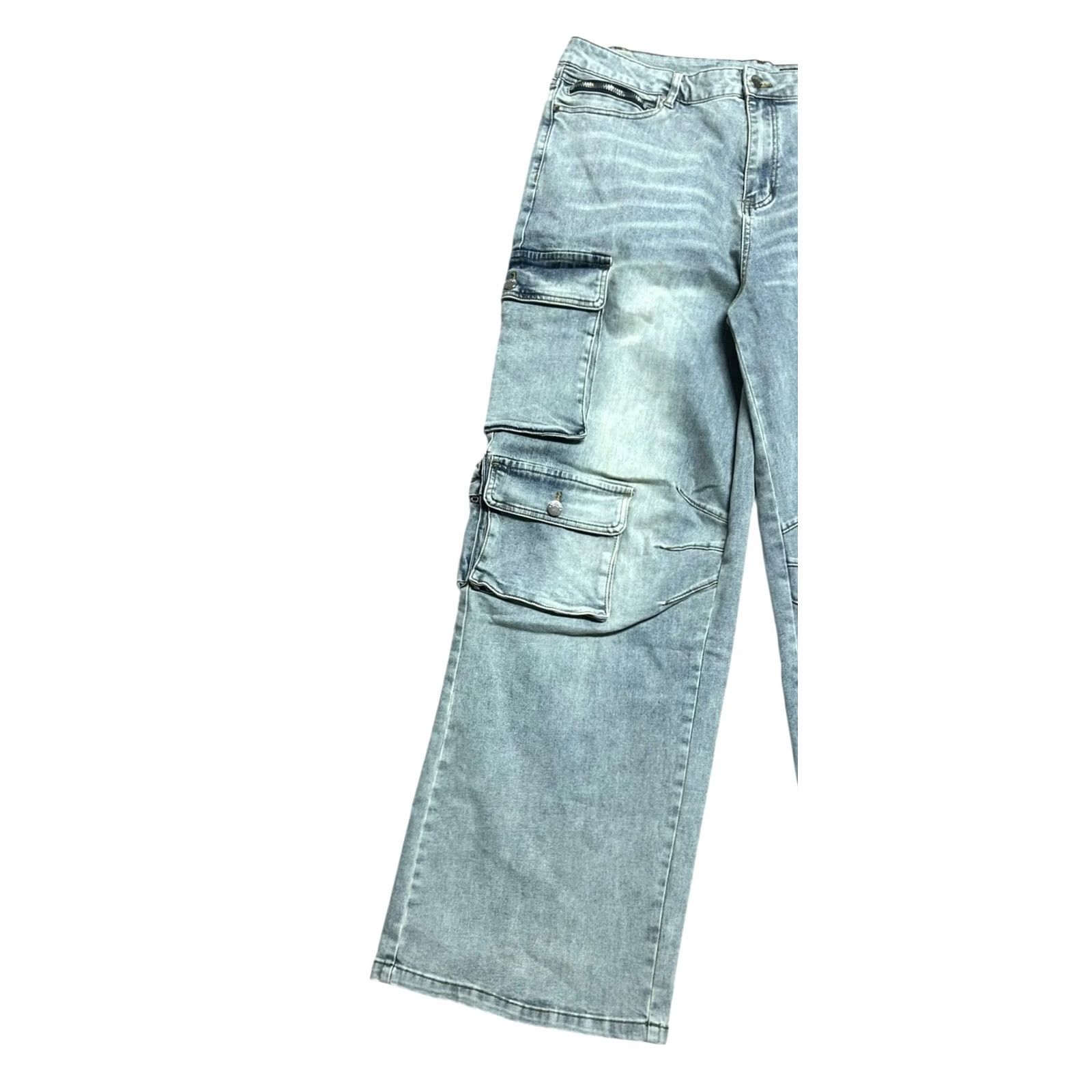Vintage Rockstar Jeans Men 40 Burain Blue Baggy Fit Distressed Cargo Pocket 5-Pocket Denim Relaxed Adult Regular Size 40 Blue Size US 40 / EU 56 - 4 Thumbnail