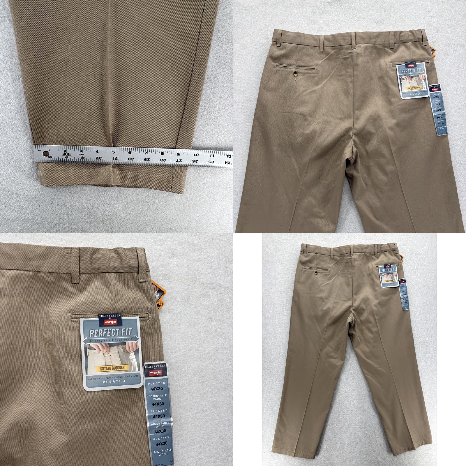 Wrangler Wrangler Timber Creek Perfect Fit Pants Mens 44x30 Beige Pleated Khaki Workwear Size US 44 / EU 60 - 8 Thumbnail