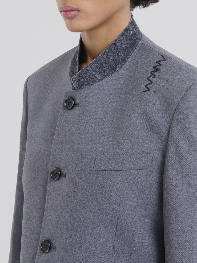 Marni o1f1d3z0326 Mandarin Collar Jacket in Grey Size S / US 4 / IT 40 - 4 Thumbnail