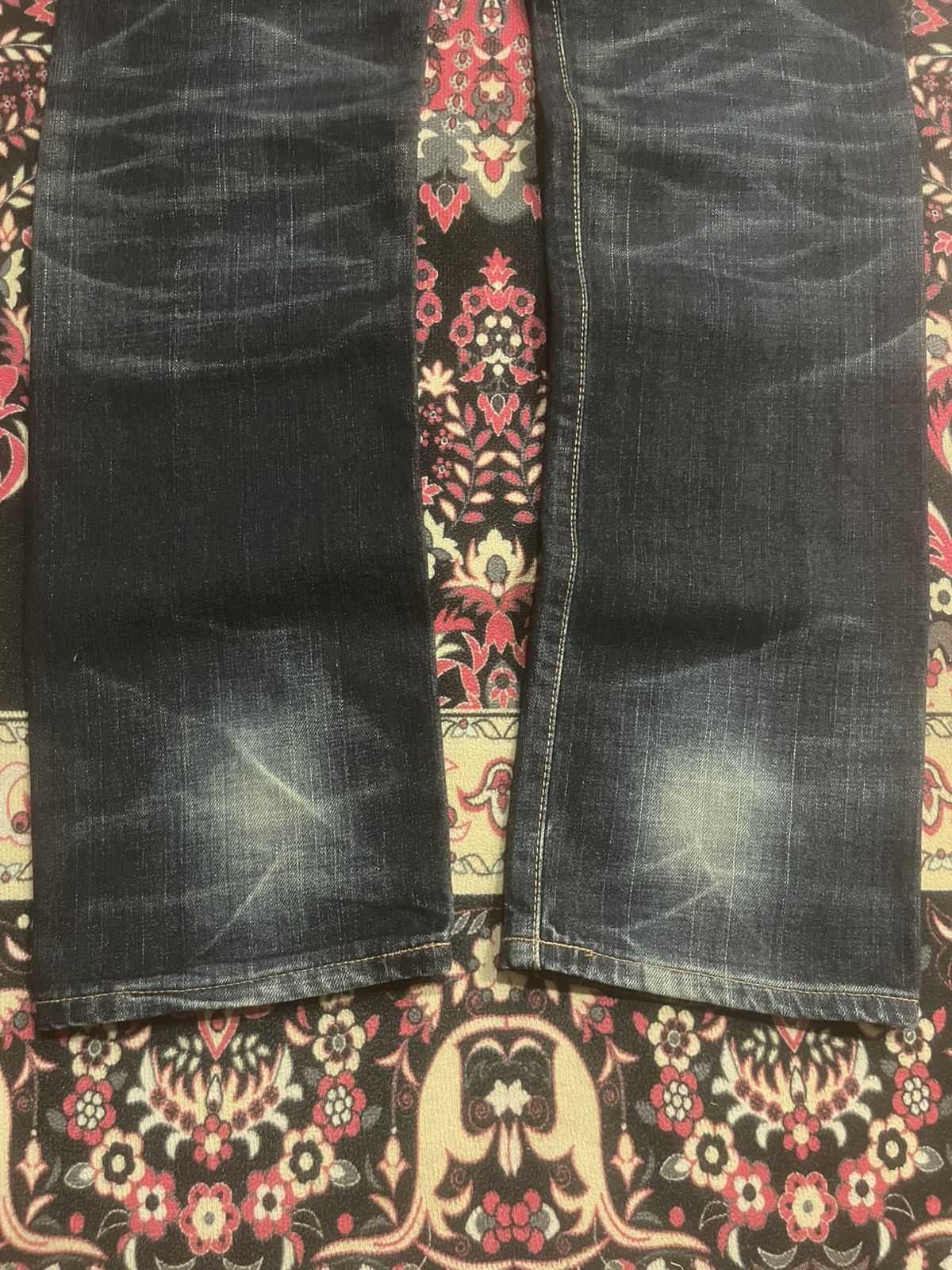 Edwin Edwin 505XX Dark Blue Whisker Buckle Back Selvedge Jeans Size US 33 - 11 Thumbnail