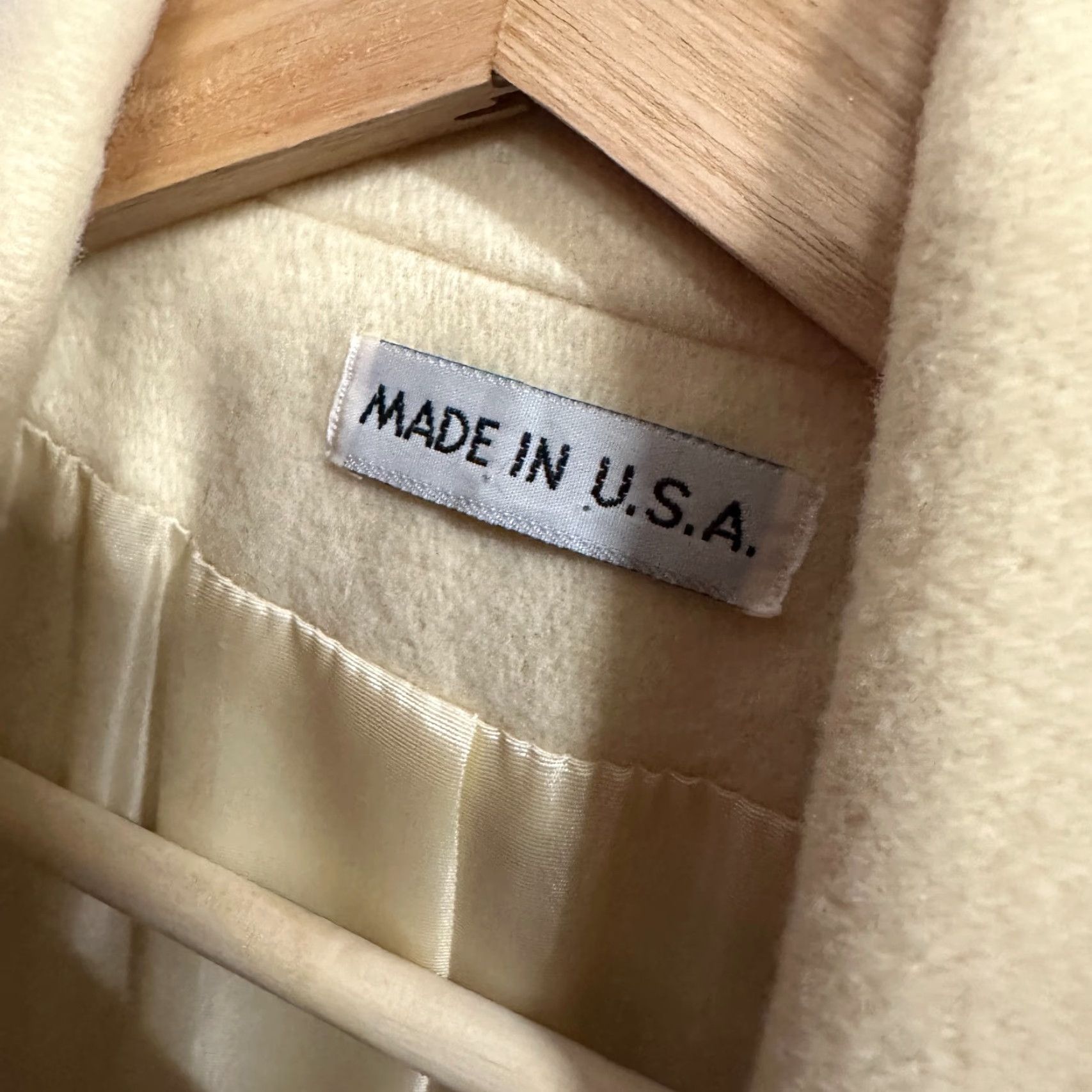 Doublet VINTAGE 100% WOOL Beige Trench Coat Womens 16 XL Double Breasted Made USA Coat Trench Beige Wool 90s Women US Vintage 16 XL Size XXL / US 16-18 / IT 52-54 - 3 Thumbnail