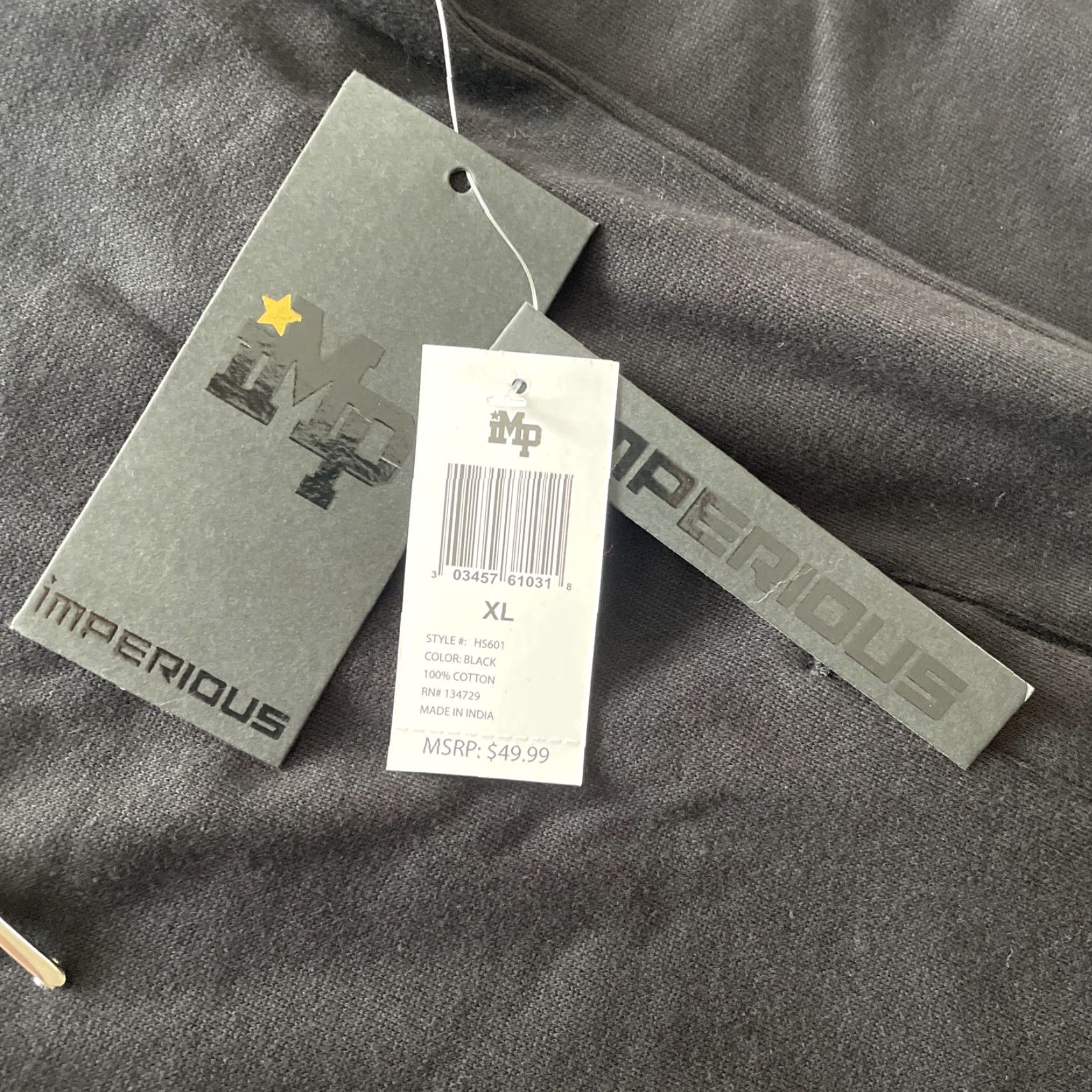 Vintage imperious Hoodie Mens XL Black Fleece Pockets Pullover Sweatshirt Size US XL / EU 56 / 4 - 6 Thumbnail