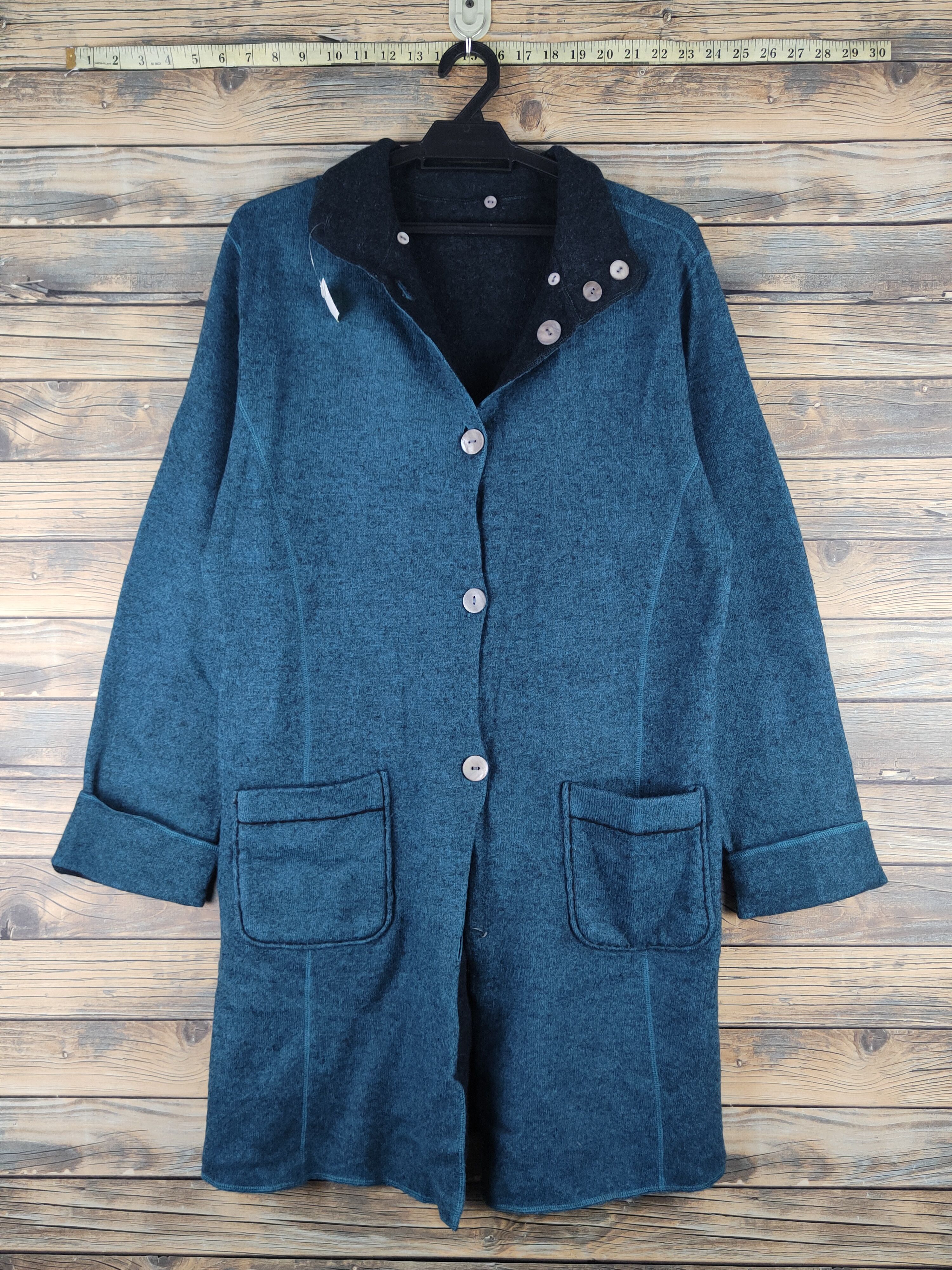 Japanese Brand DL LA Charmer Green Vintage Long Cardigans #46-526 Size M / US 6-8 / IT 42-44 - 1 Thumbnail