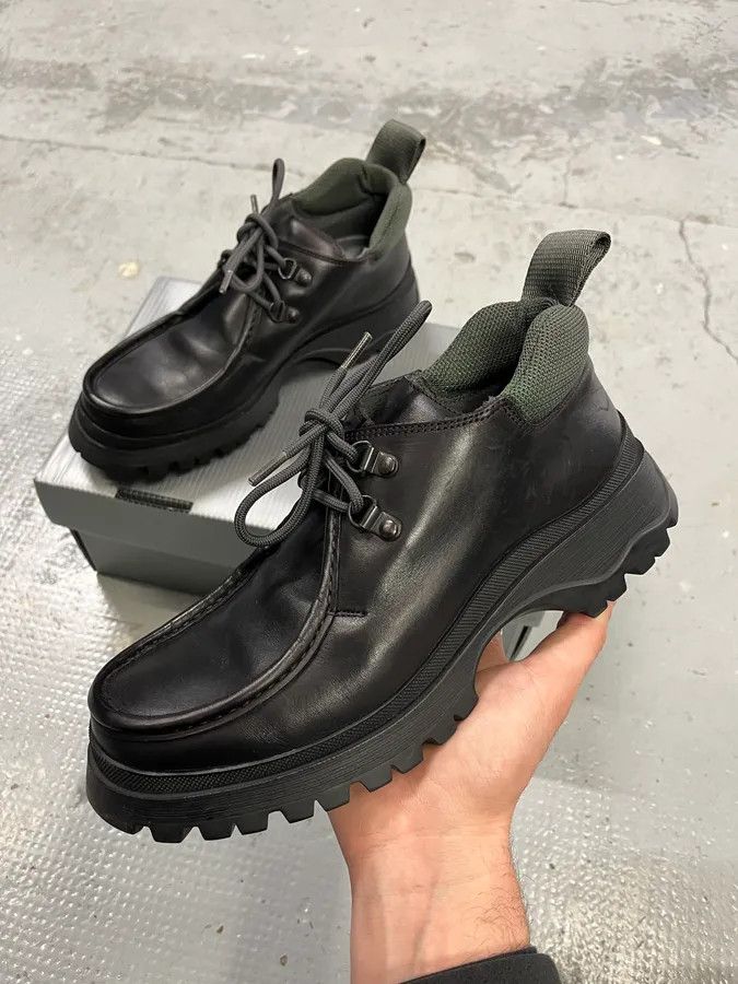 FW1999 Prada Black Premium Leather Vibram Boots