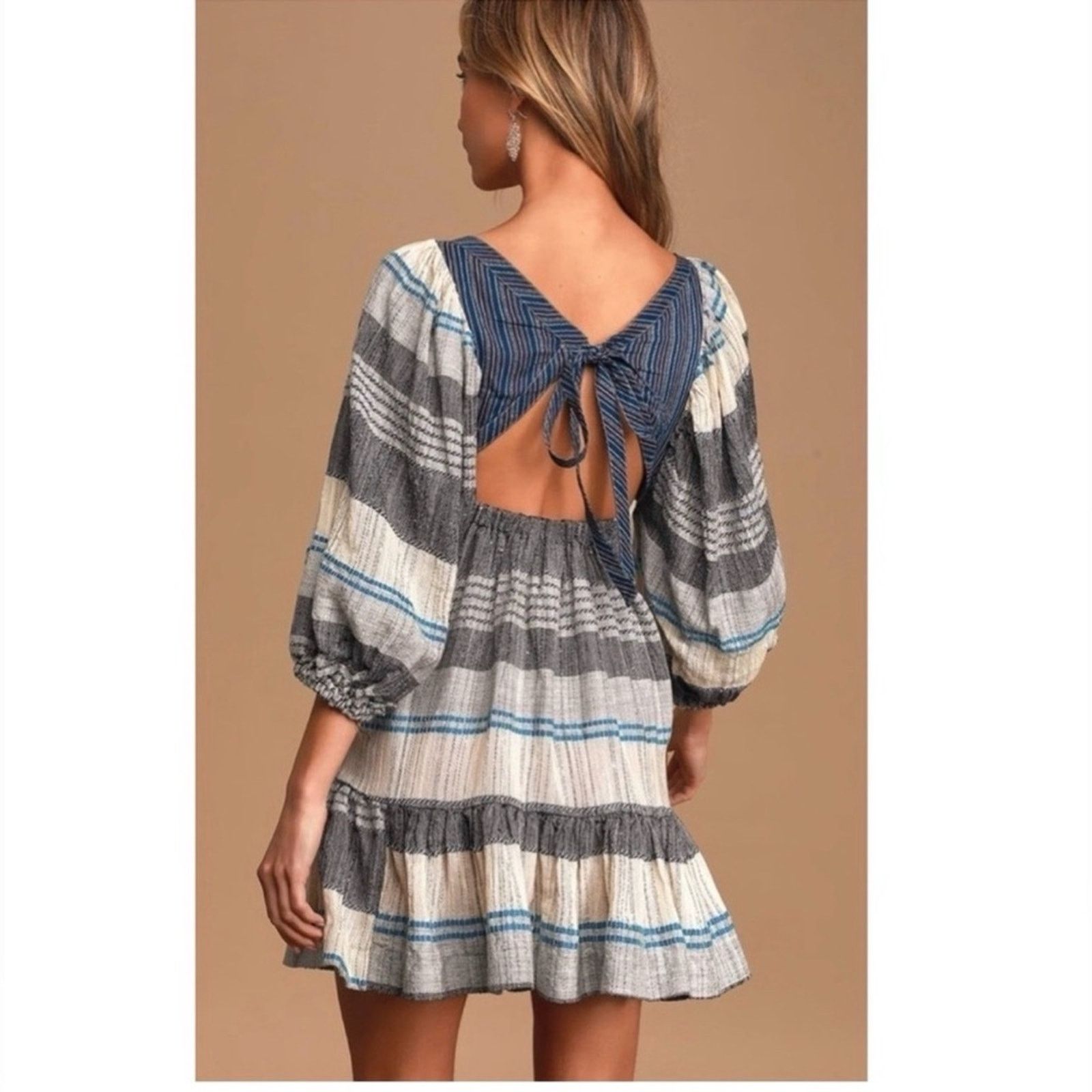 Free People Free People All Lined Up Mini Dress XS Boho Cottagecore Size XS / US 0-2 / IT 36-38 - 3 Thumbnail