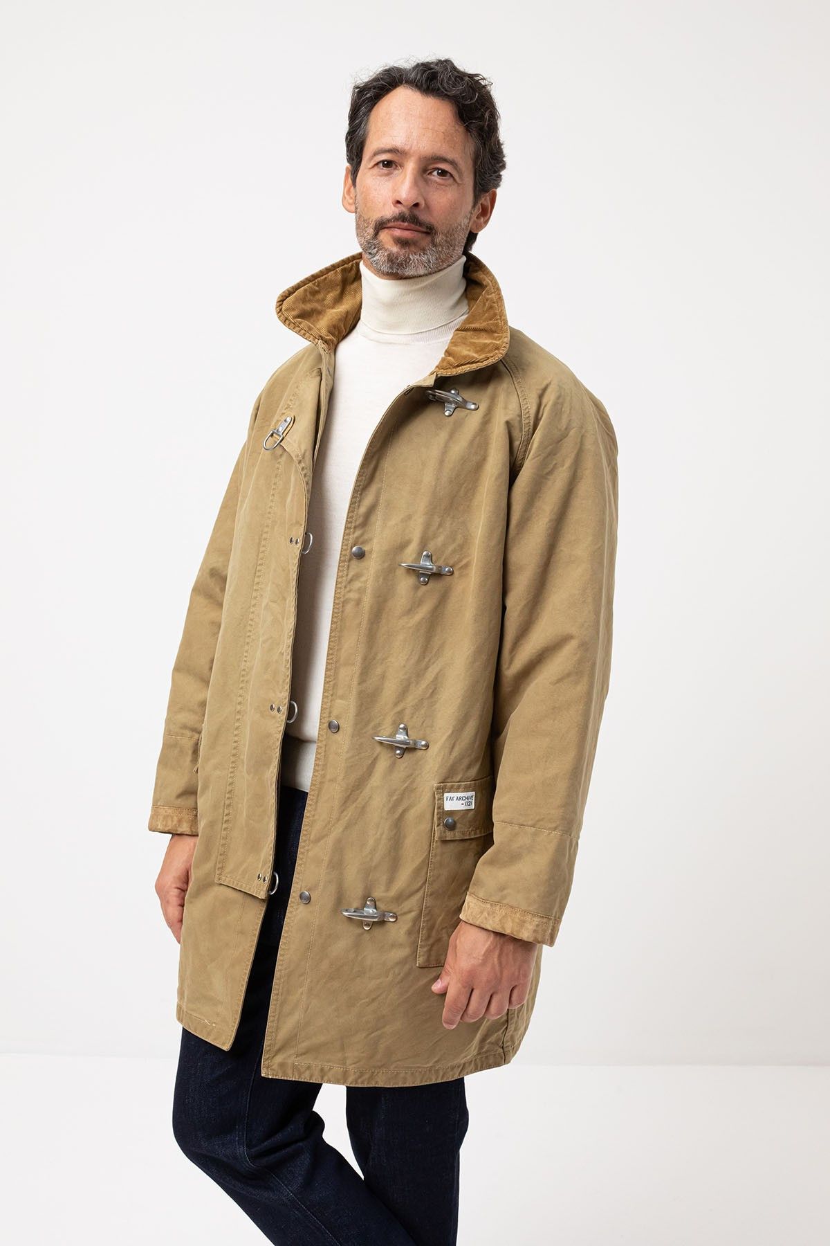 Fay o1s22i1n1124 Padded Canvas Jacket Coat in Beige Size US S / EU 44-46 / 1 - 3 Thumbnail
