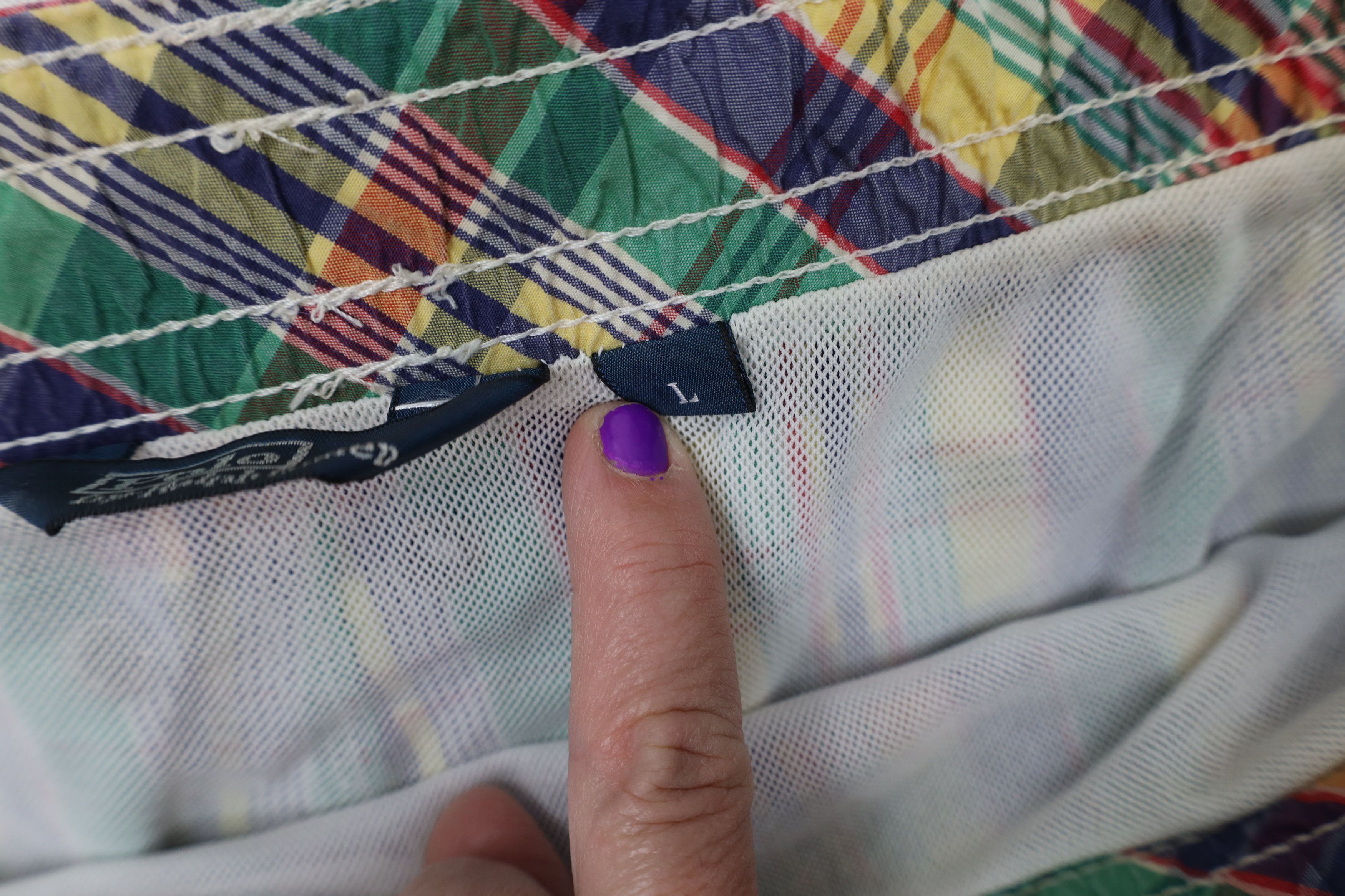 Ralph Lauren Vintage 90s Ralph Lauren Madras Plaid Lined Shorts Trunks Size US 34 / EU 50 - 9 Thumbnail