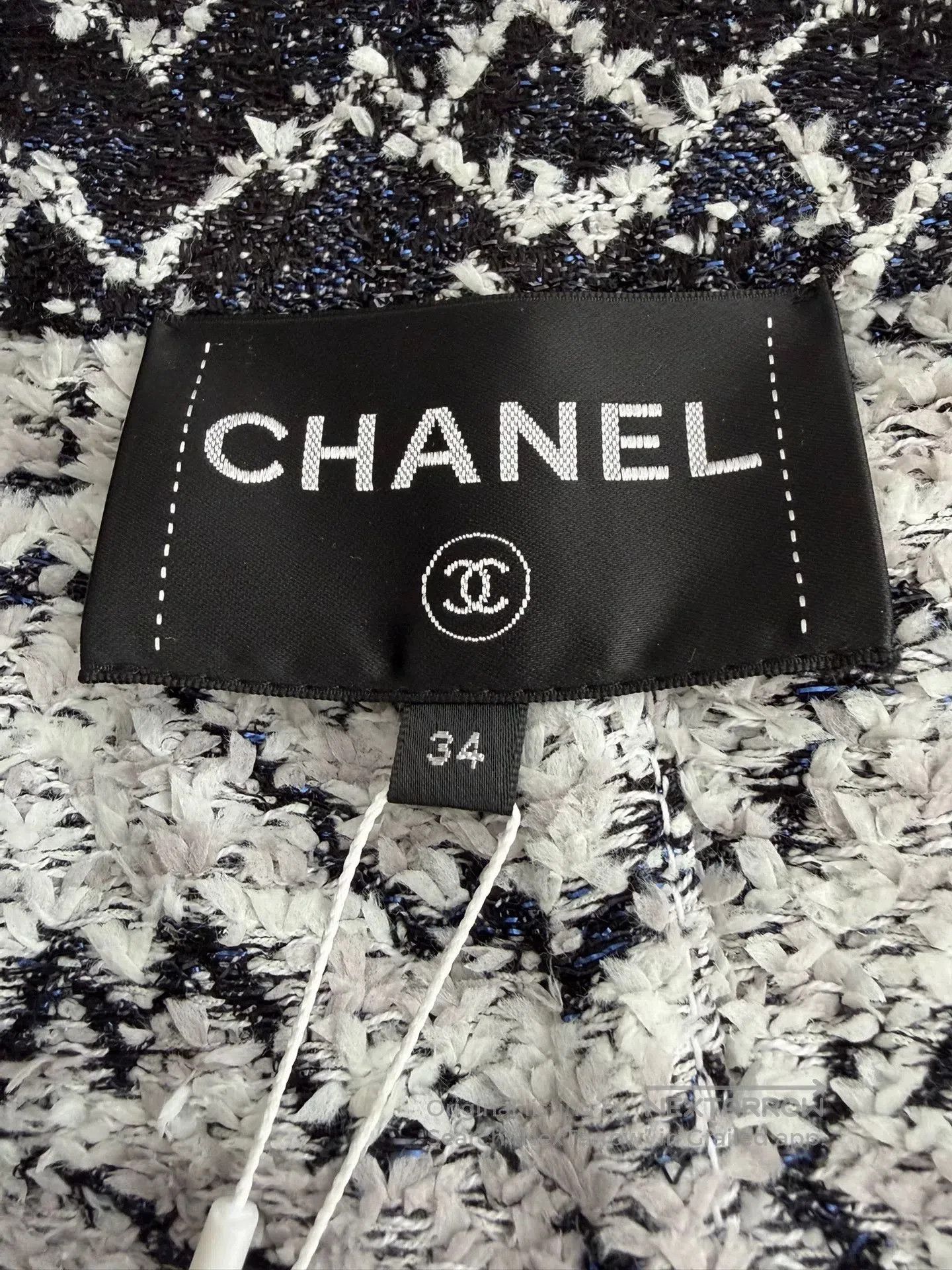 Chanel Chanel Blue White Tweed Pocket Coat. Size US XS / EU 42 / 0 - 5 Thumbnail