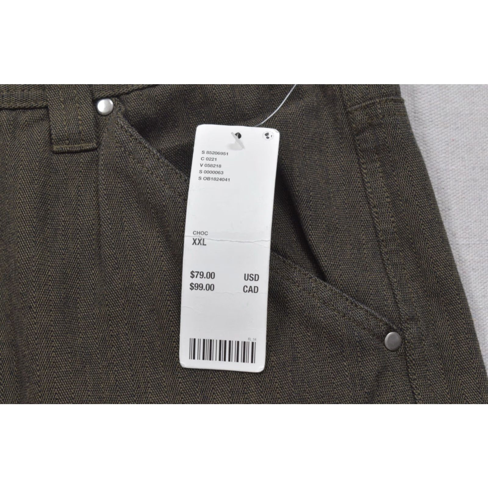 Zippo VINTAGE? No — Standard Cloth Cargo Pants Men 2XL Brown Cotton Herringbone Flat Front Pocket Cargo Pants Regular Inseam 29 in–New With Tags Size US 39 - 5 Thumbnail