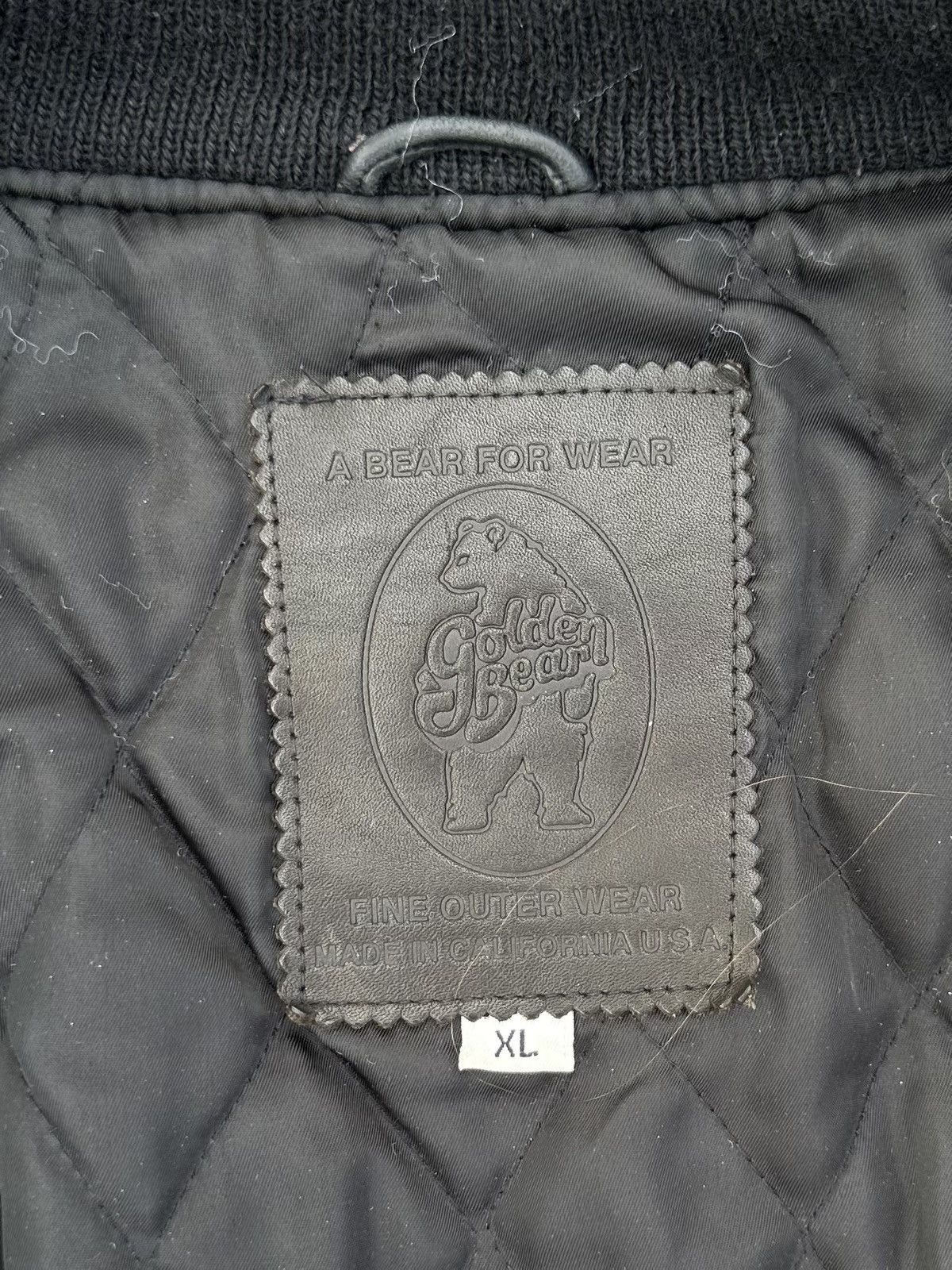 Golden Bear Heavyweight black bomber, leather jacket (authentic vintage) Size US L / EU 52-54 / 3 - 5 Thumbnail