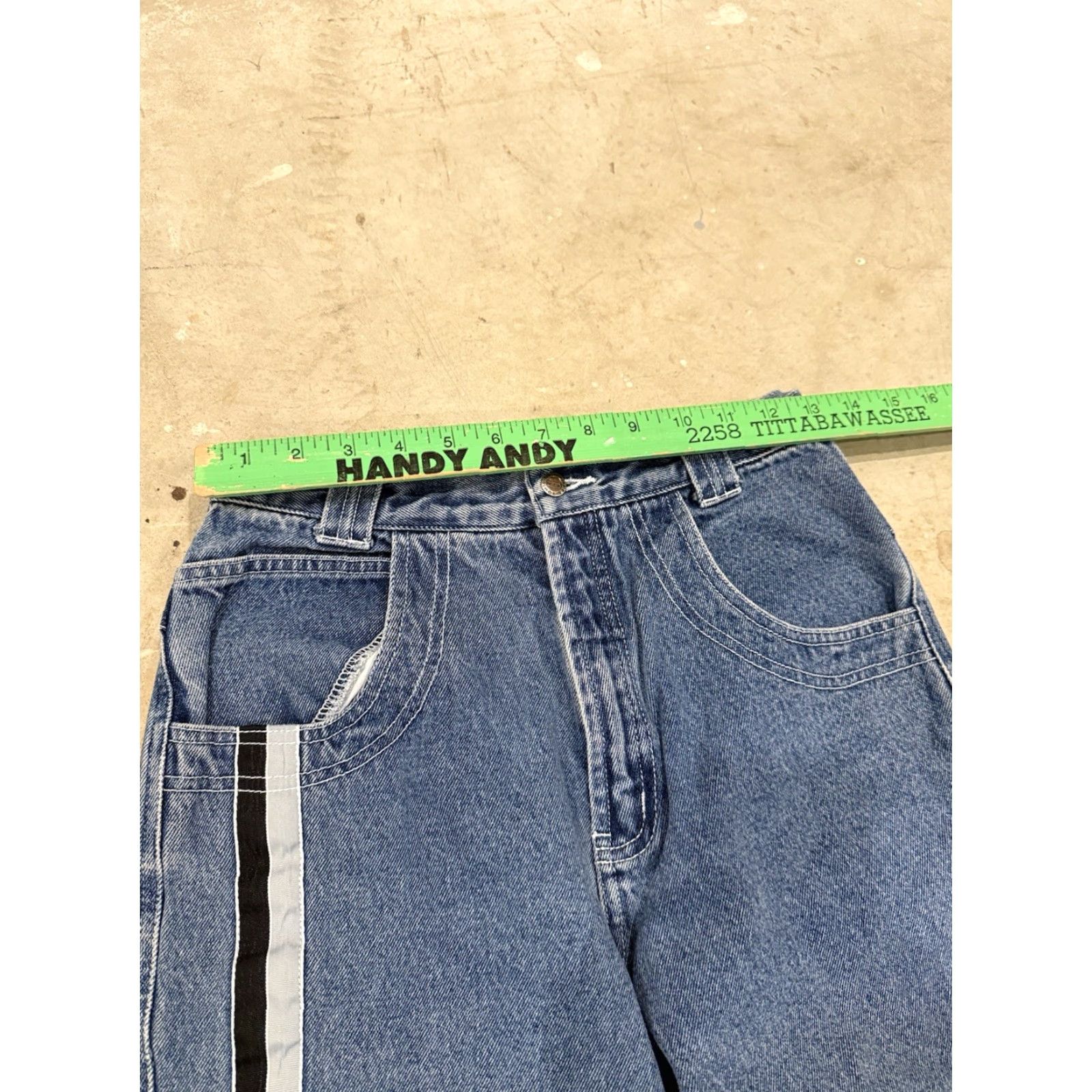 JNCO VINTAGE Route 66 Pipe JNCO STYLE Baggy Jeans 26x28 Denim Blue 90s Pockets Mens Size US 26 / EU 42 - 6 Thumbnail