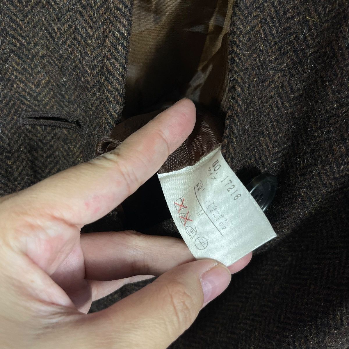 Vintage Emilyan Faux Fur Collar Herringbone Wool Long Coat Belted Size M / US 6-8 / IT 42-44 - 6 Thumbnail
