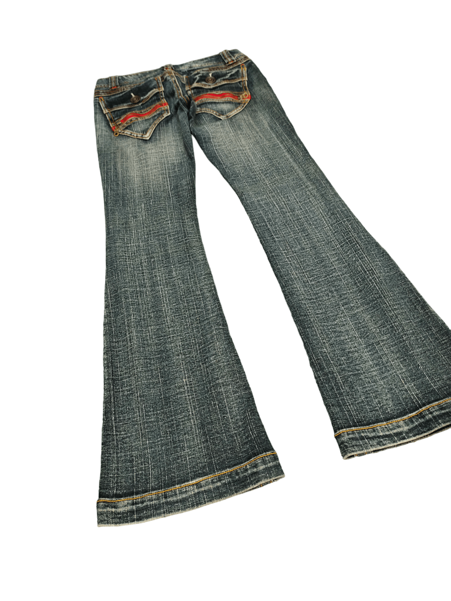 If Six Was Nine Flare Jeans Bcbg Distress Faded Low Rise Boot Cut Y2k Size US 27 - 3 Thumbnail