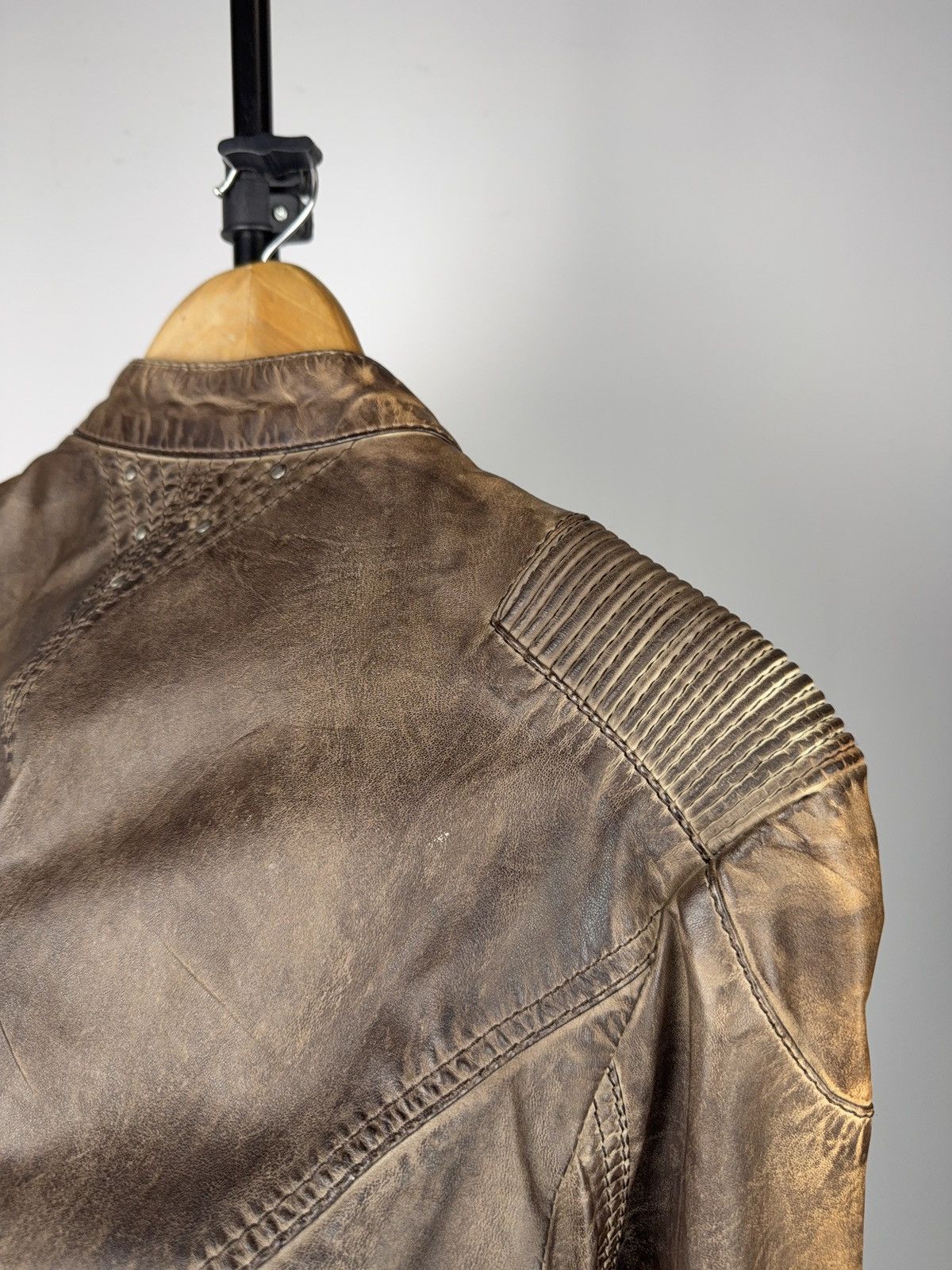 Genuine Leather Vintage 00s Brown Leather Moto Biker Jacket Distressed Style Size US S / EU 44-46 / 1 - 20 Thumbnail