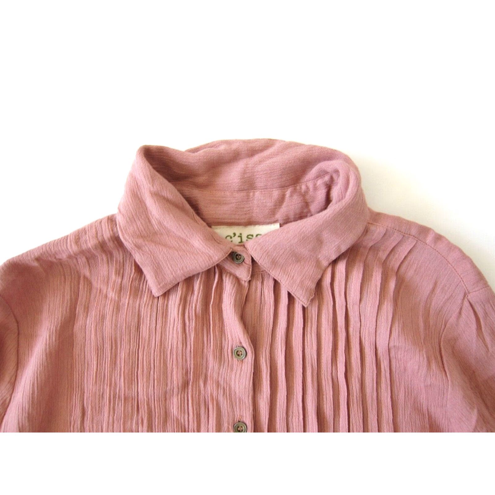 Pinko c'isa 100% Rayon Mauve Pink Collared Ruffle Long Sleeve Smock Peasant Dress M Size M / US 6-8 / IT 42-44 - 3 Thumbnail
