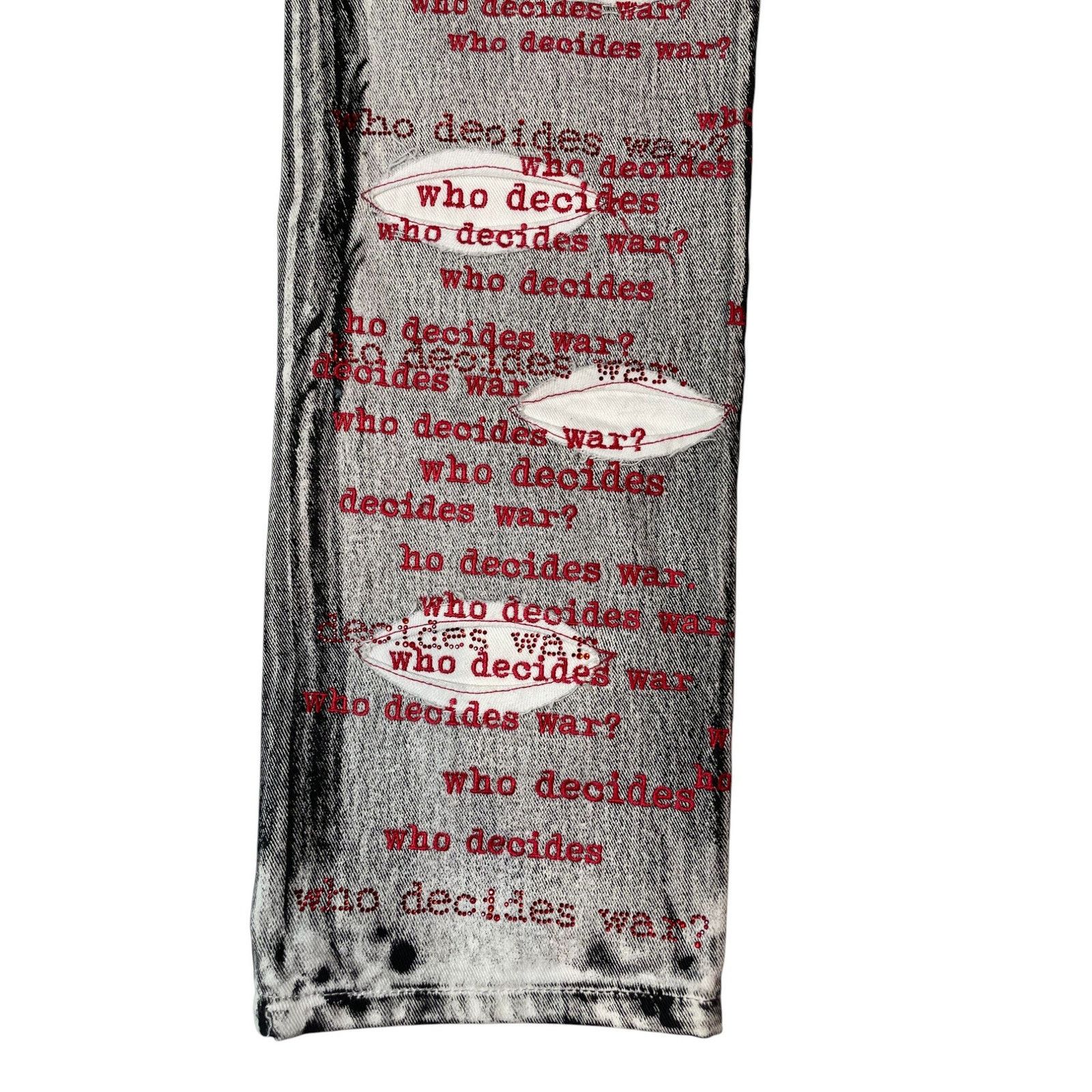 Who Decides War WDW Stripture White & Red Denim Size US 34 / EU 50 - 3 Thumbnail