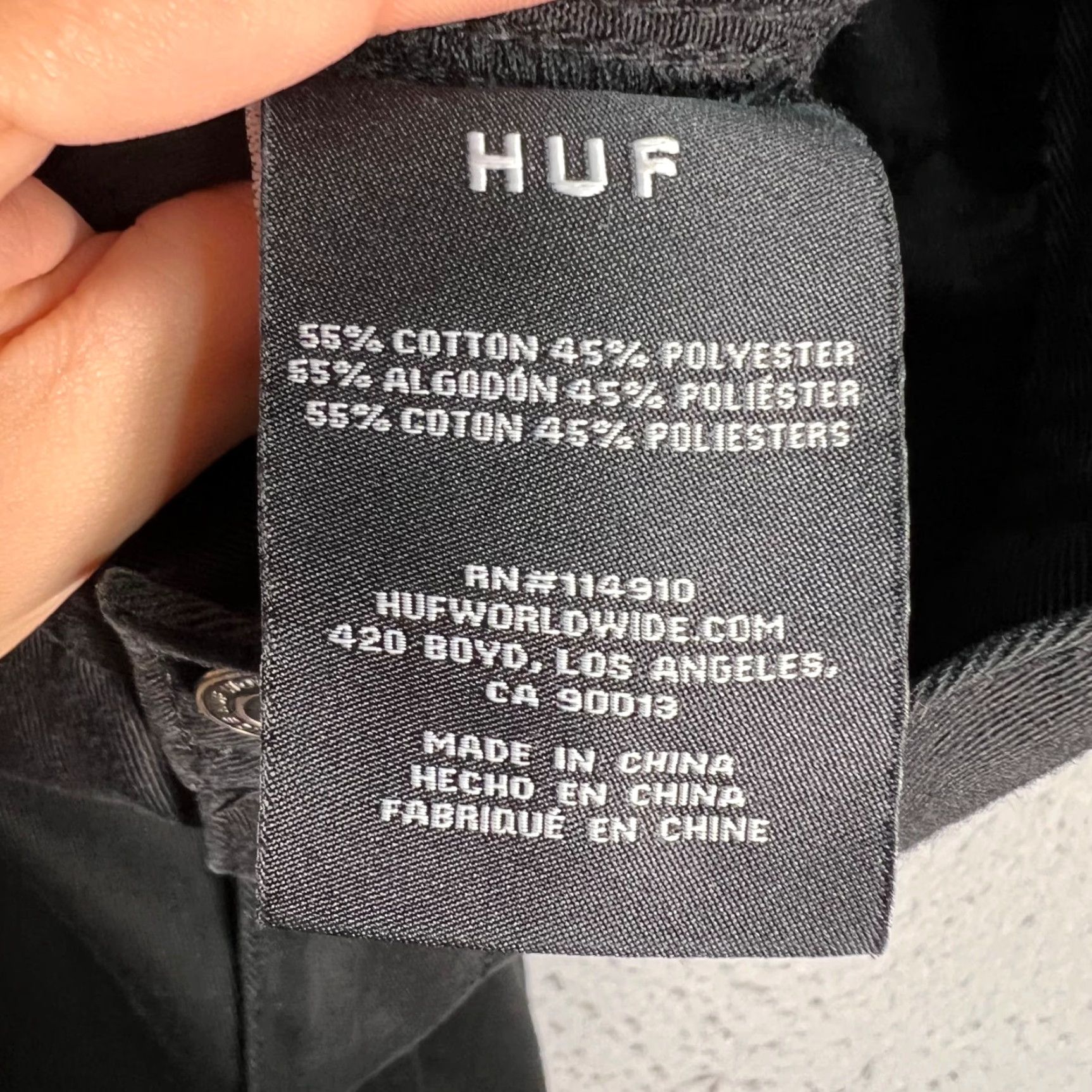 Huf Huf Mens Size 30 Black 3D Fit Chino Pants Cotton Blend Size US 30 / EU 46 - 4 Thumbnail