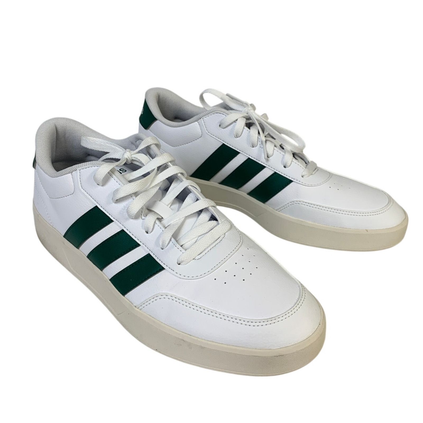 Adidas New In Box Adidas Men 10 White Faux Leather Breaknet Shoes Size US 10 / EU 43 - 1 Thumbnail