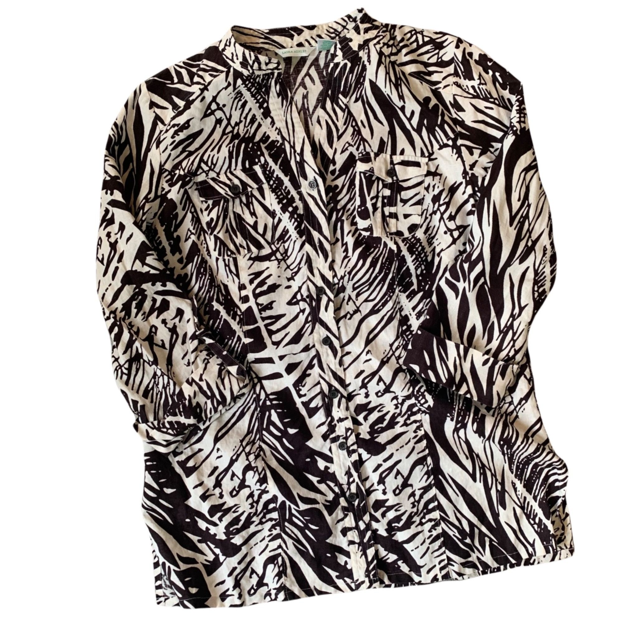Laura Ashley Laura Ashley Abstract Art To Wear 100% Linen Tunic M Size M / US 6-8 / IT 42-44 - 1 Thumbnail