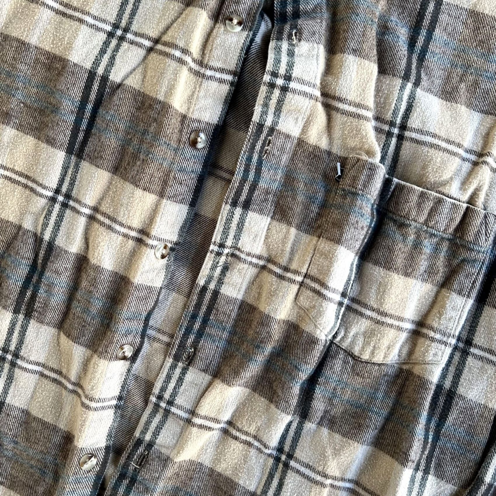 Vintage Gear Seven Shirt Mens Large Brown Plaid Flannel Long Sleeve Button Up Workwear Size US L / EU 52-54 / 3 - 2 Thumbnail