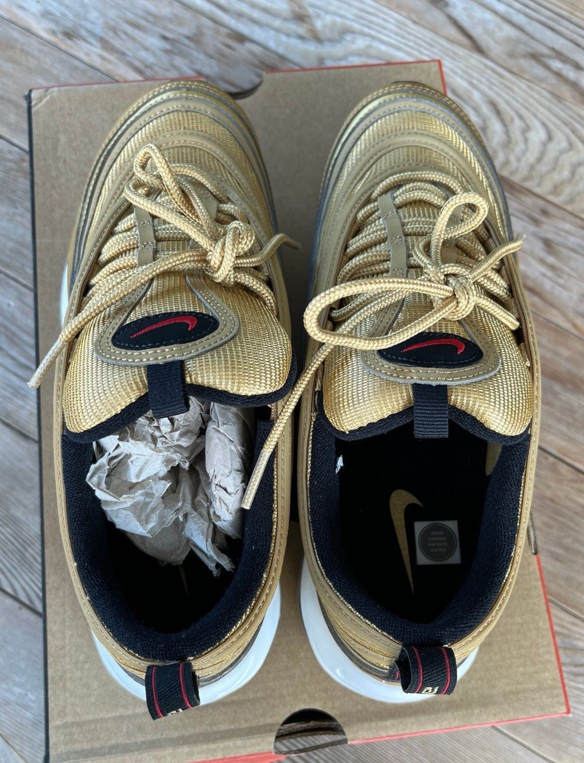 Nike Nike Air Max 97 OG Size 8 Men Deadstock Gold Original Box Size US 8 / EU 41 - 4 Thumbnail