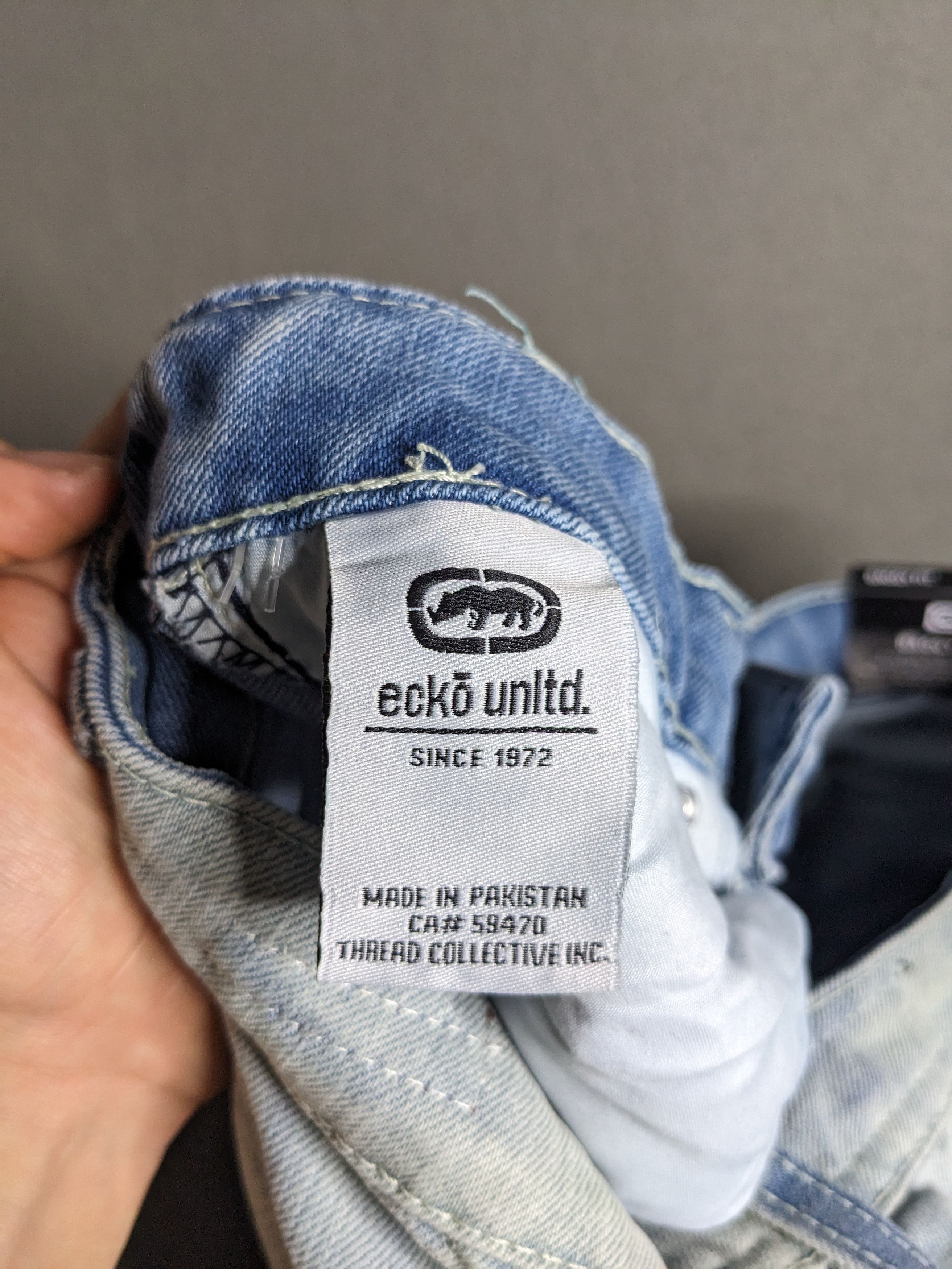 Ecko Unltd. VTG Y2K Ecko Unltd Denim Cargo Pants 33x31 Baggy Jeans NWT Size US 33 - 16 Thumbnail