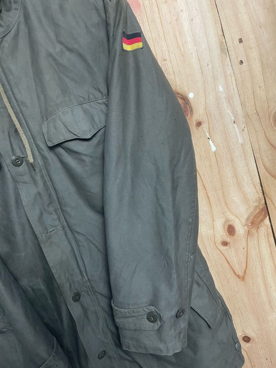 Vintage Vintage 1985 Military GermanyParka Button Hoodie Fleece Size US XL / EU 56 / 4 - 4 Thumbnail