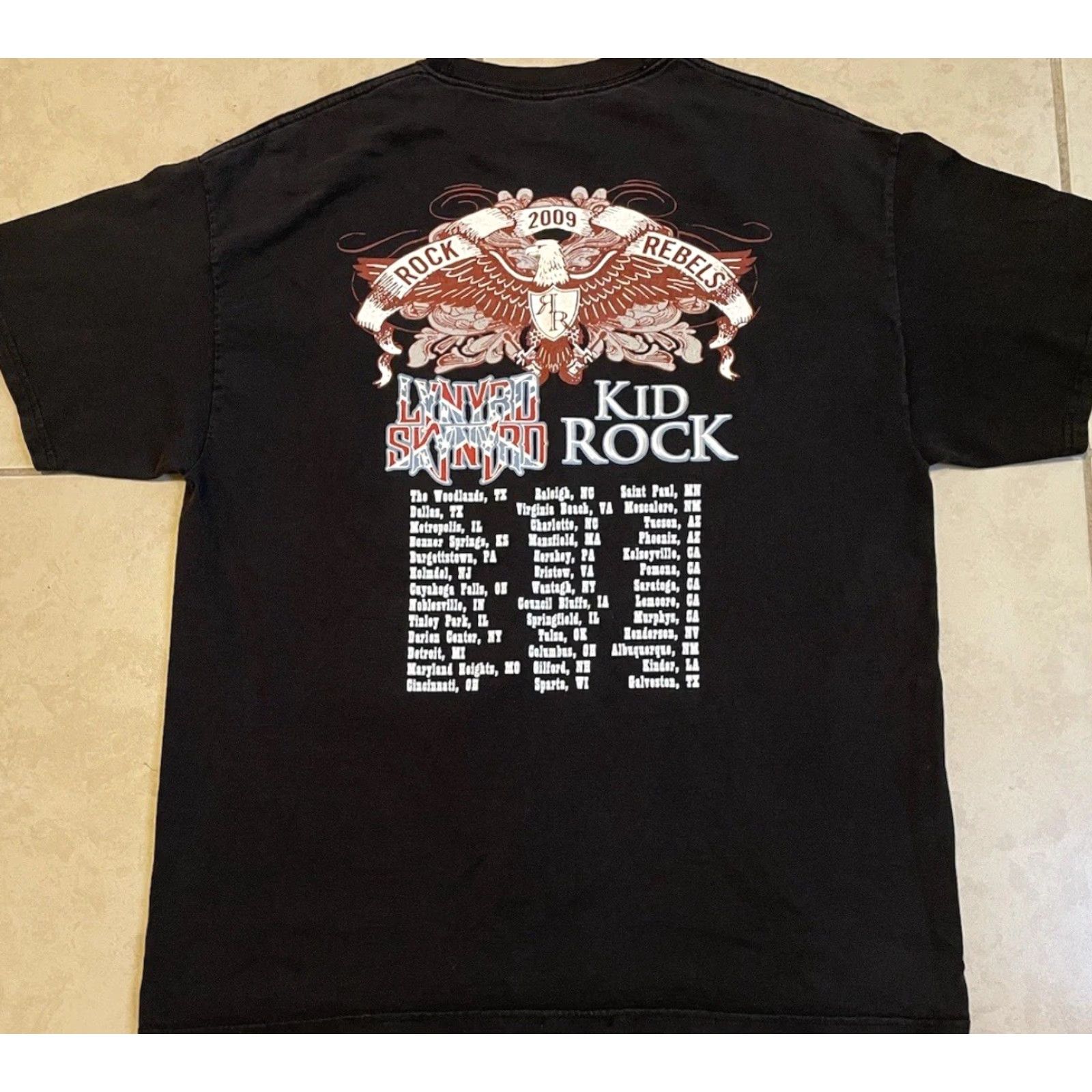 Vintage VINTAGE Allman Brothers T-Shirt XL Black Kid Rock Lynyrd Skynyrd 2009 Tour Shirt Concert Rock Band XX Size US XL / EU 56 / 4 - 2 Thumbnail