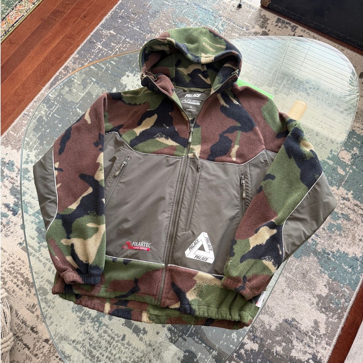 Palace Palace Sherpa Faux Suede Hooded Jacket Fox Brown | Grailed