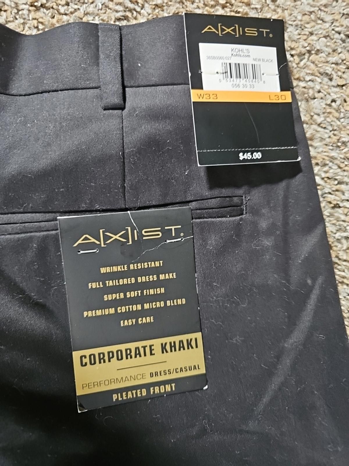 Axist Axist 33x30 Black Pleated Dress Pants NWT Size US 33 - 8 Thumbnail