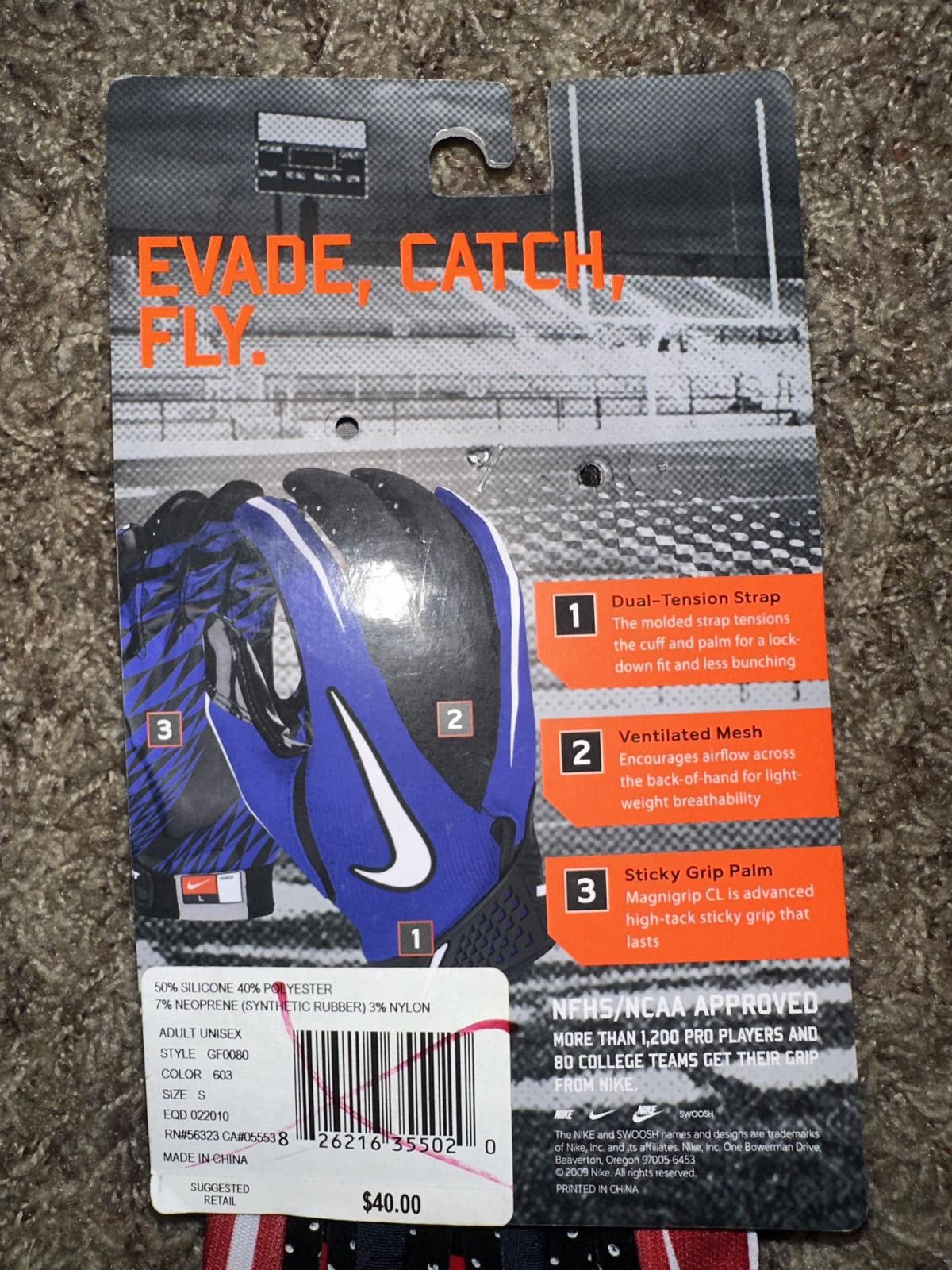 Nike VINTAGE Nike Men’s VaporJet Magnigrip Football Receiver Red Gloves 2009 Size ONE SIZE - 11 Thumbnail