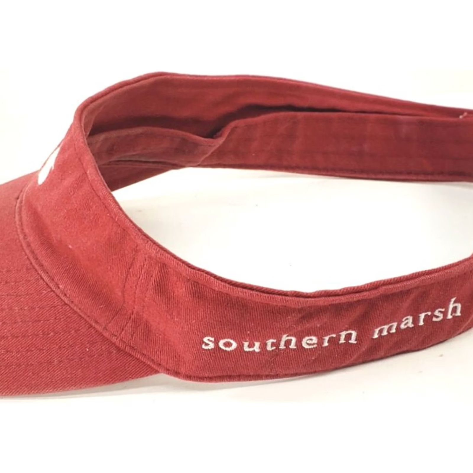 Vintage Southern Marsh Visor Hat Red Cotton Adjustable MENS / WOMENS UNISEX EUC Size ONE SIZE - 2 Thumbnail