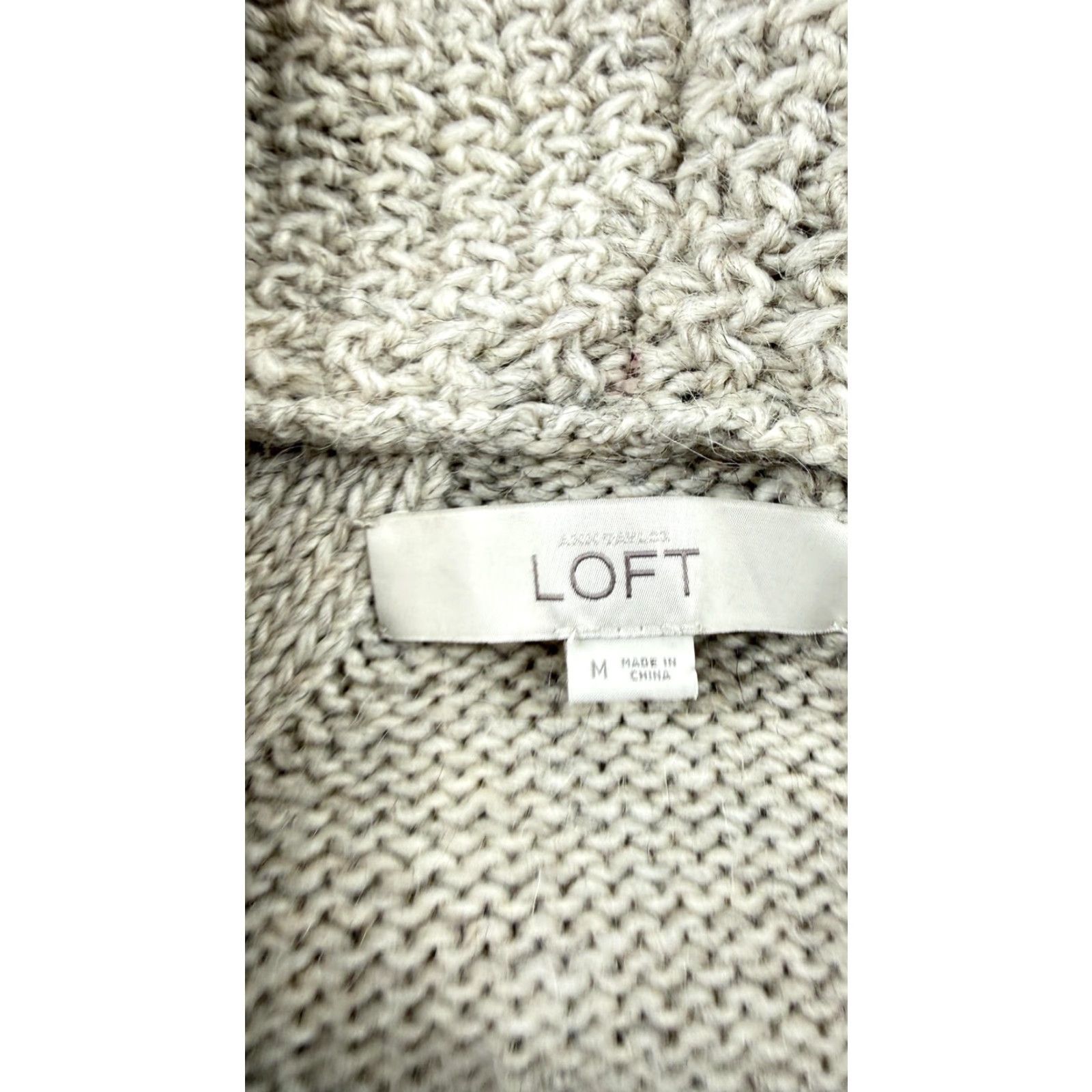 Loft VINTAGE LOFT Sweater Womens Medium Gray Shawl Collar Alpaca Wool Knit Pullover Soft Cozy Size M / US 6-8 / IT 42-44 - 4 Thumbnail